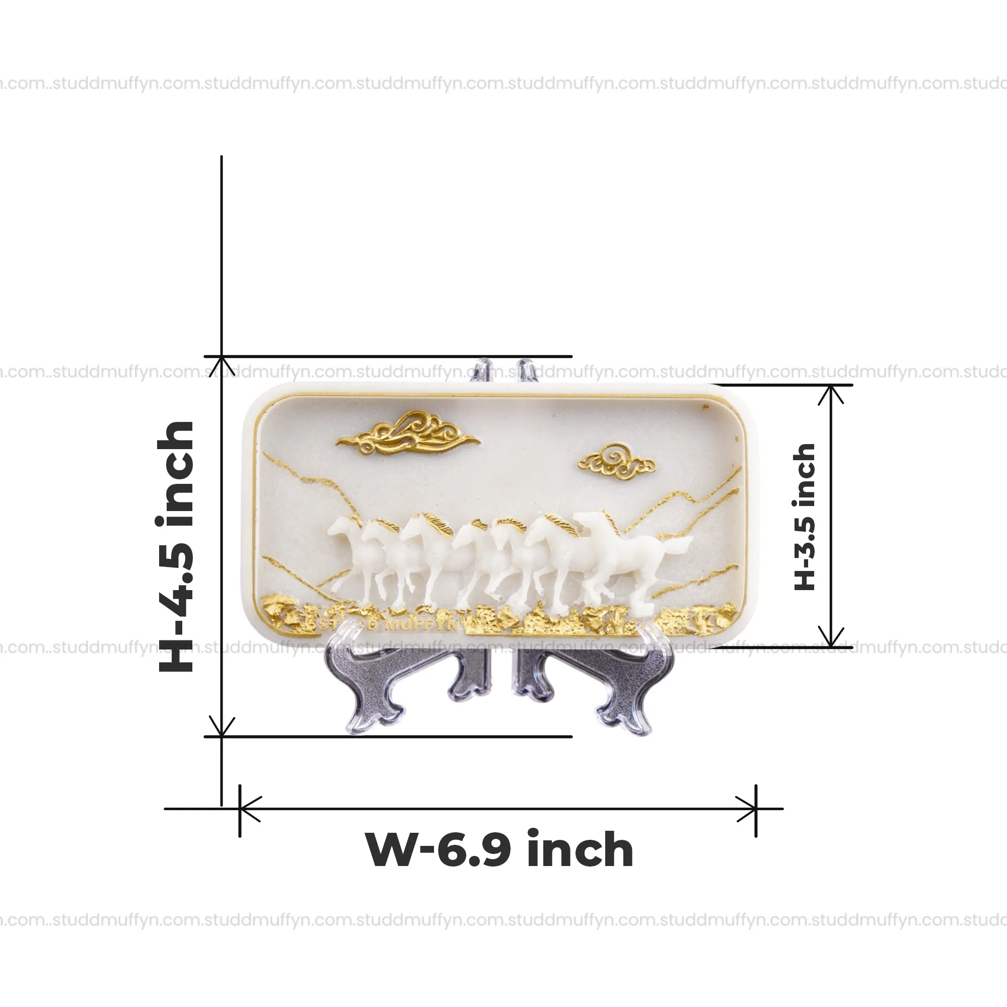 7 Horses Vastu Shakti Selenite Plate - Image 8