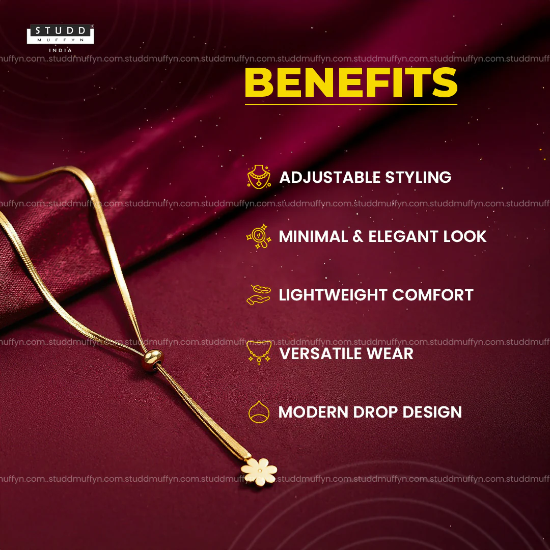 Adjustable Drop Gold Chain – 18K Gold Tone Plated - Image 3