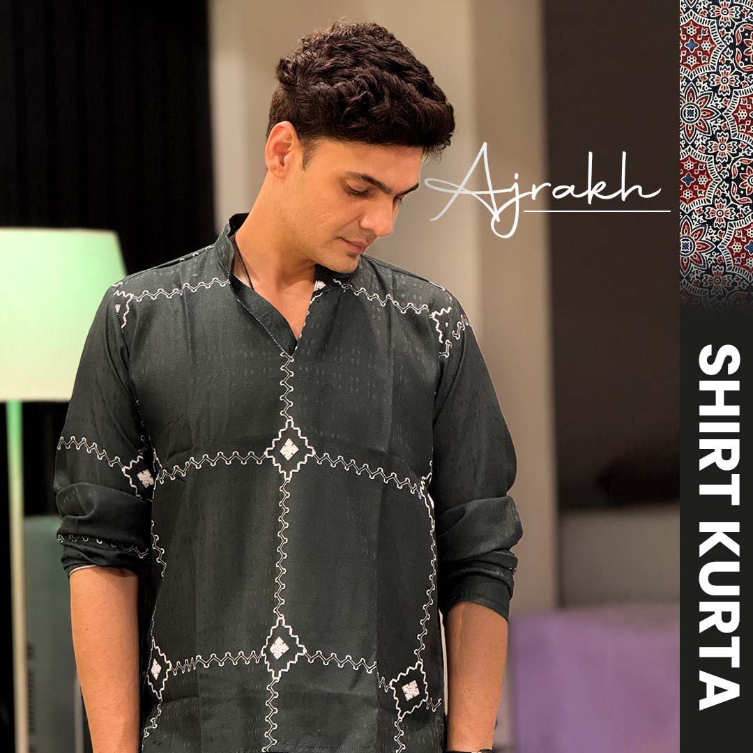 Ajrakh | Korean Shirt Kurta - Image 8