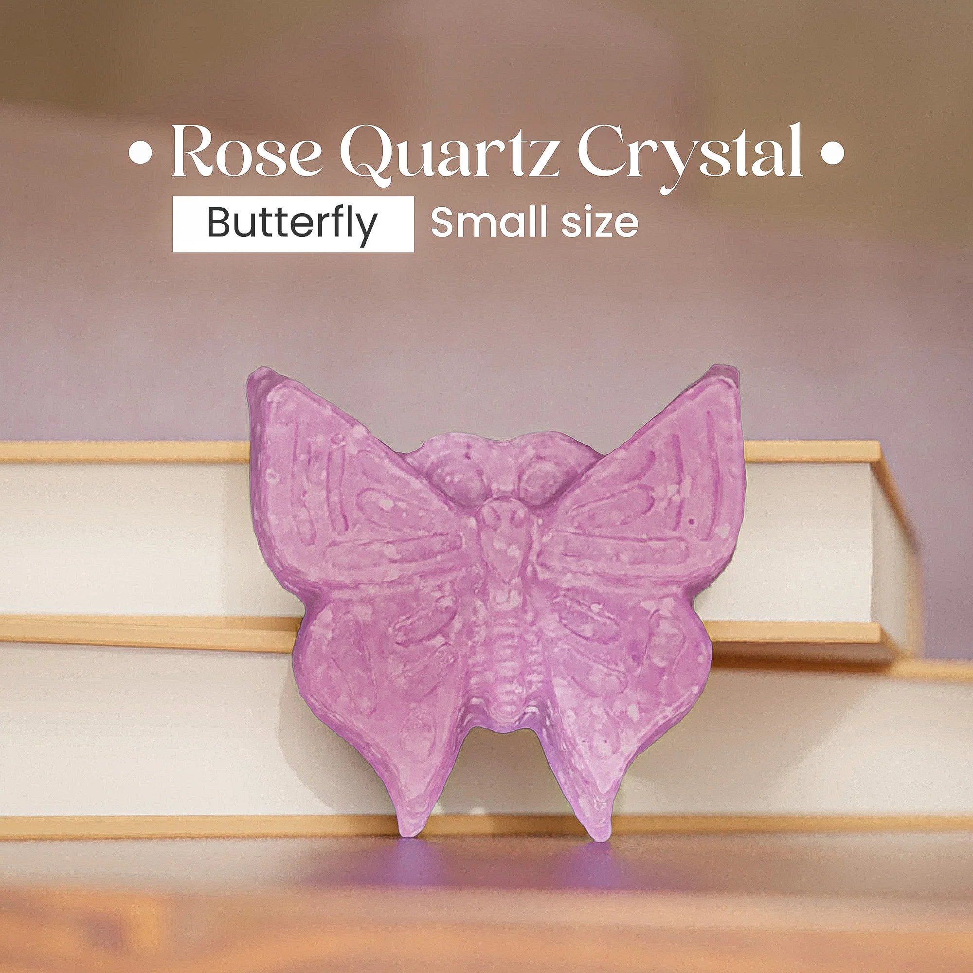 Rose Quartz Crystal Butterfly - Image 3