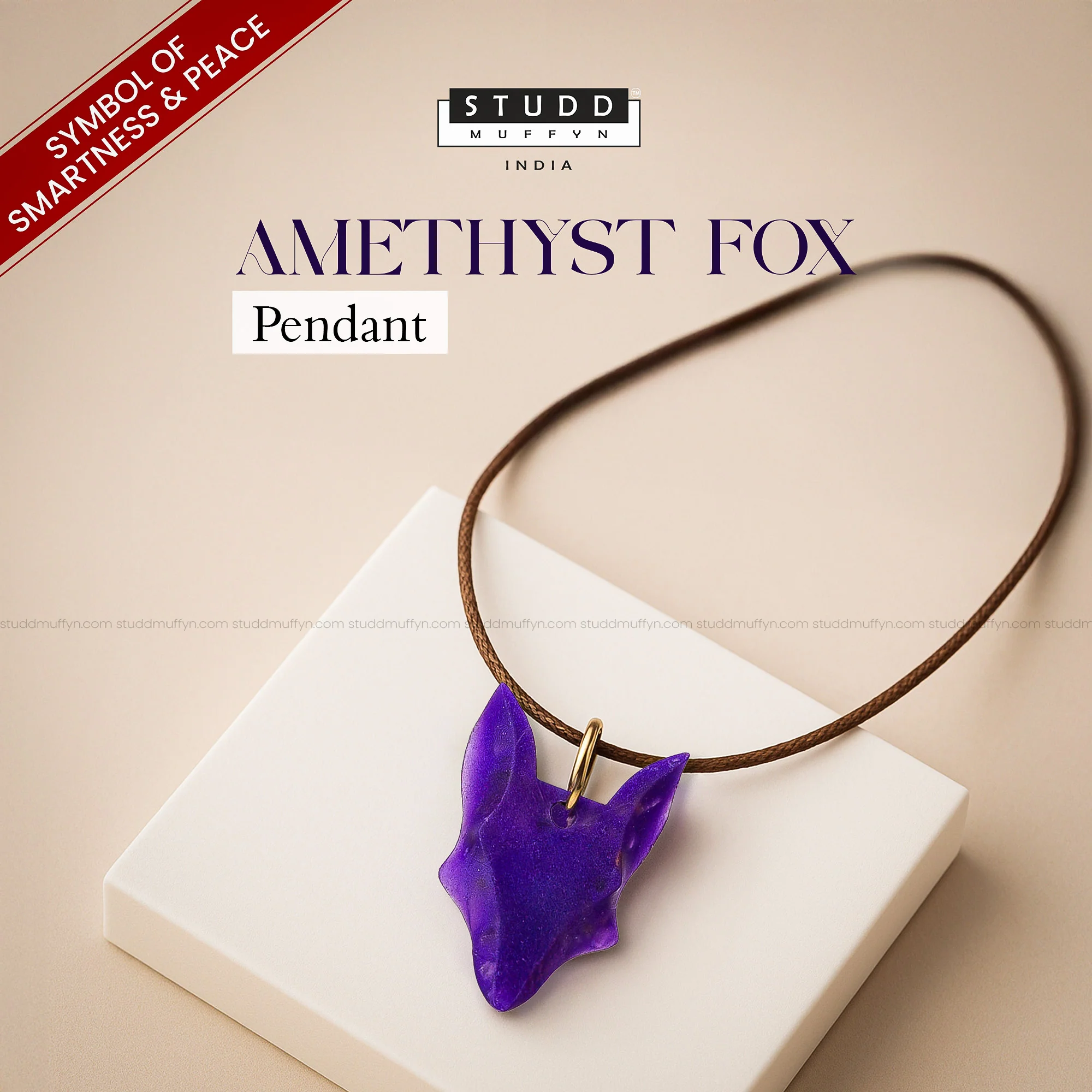 Amethyst Fox Pendant