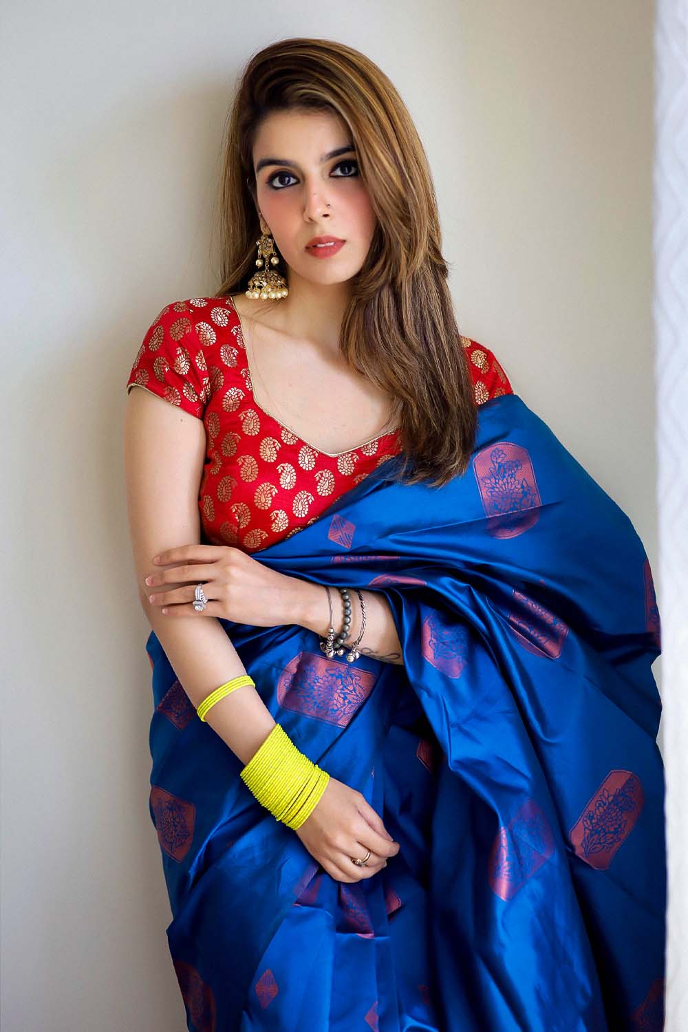 Avimukta I Banarasi Silk Saree I Royal Blue - Image 2