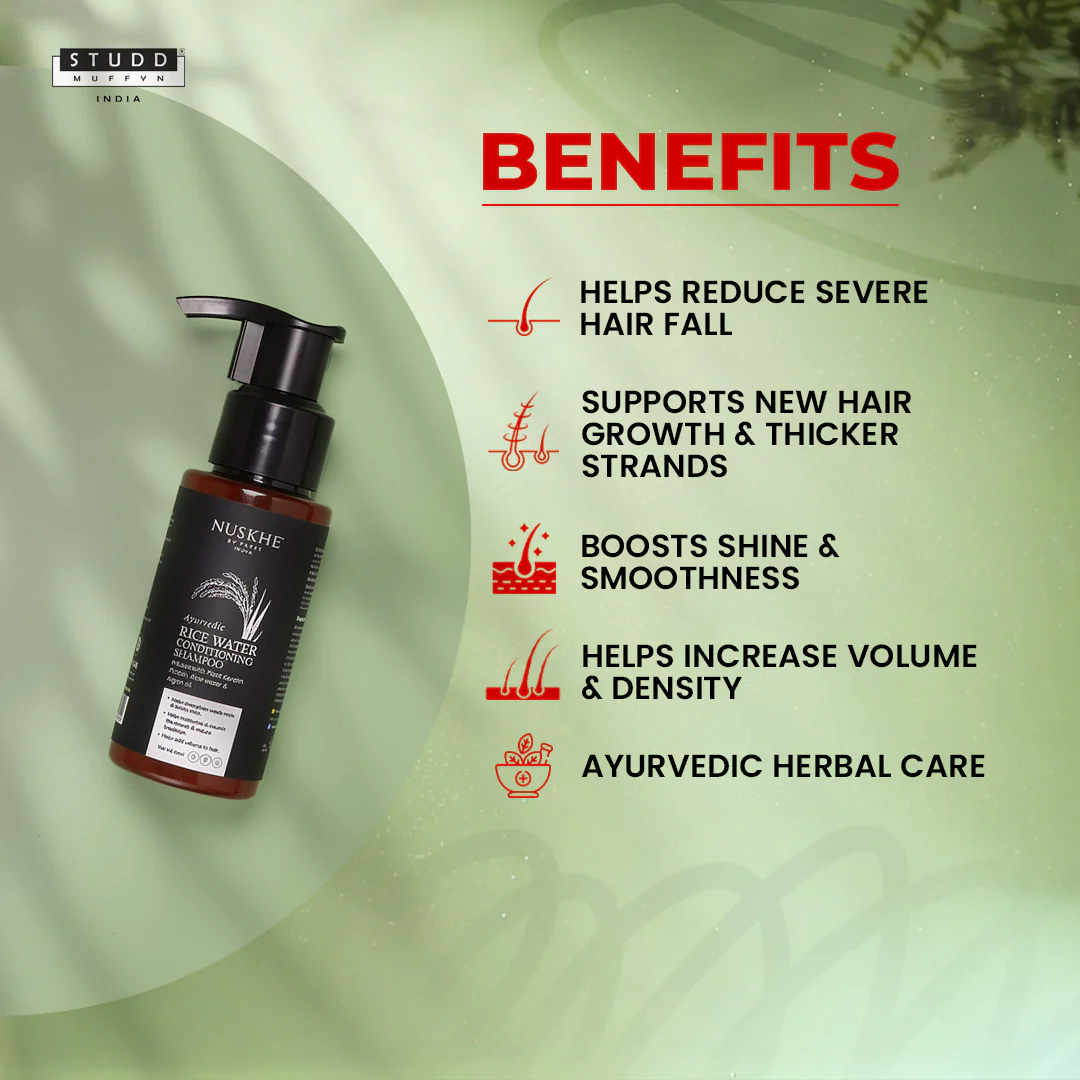 Ayurvedic Rice Water Conditioning Shampoo (60 ml) - Image 3