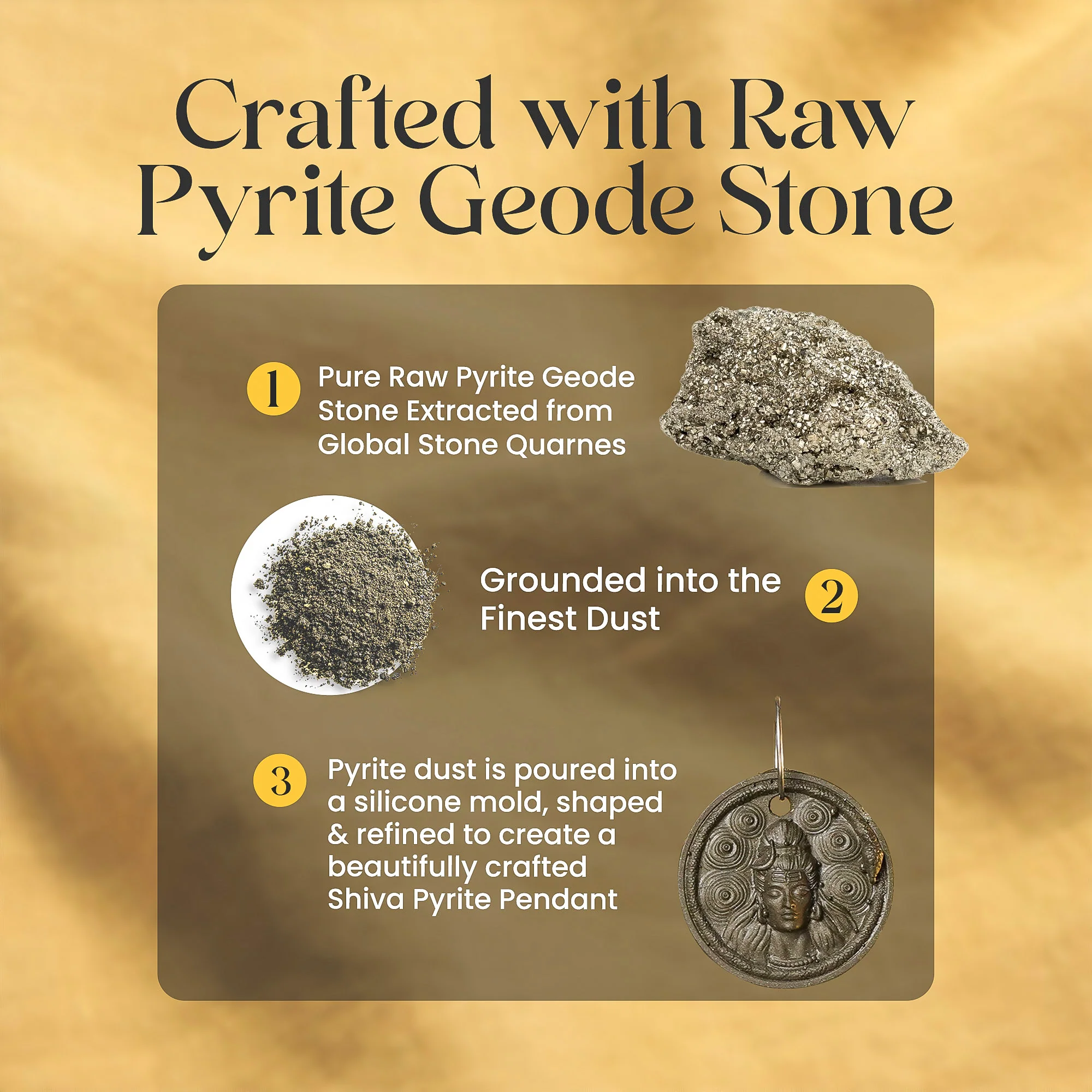 Shiva Pyrite Pendant - Image 3