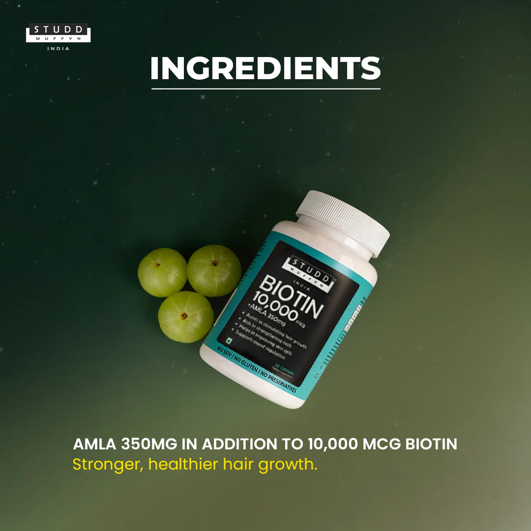 Biotin + Amla 10000mcg Capsules ( 20 Capsules ) - Image 3