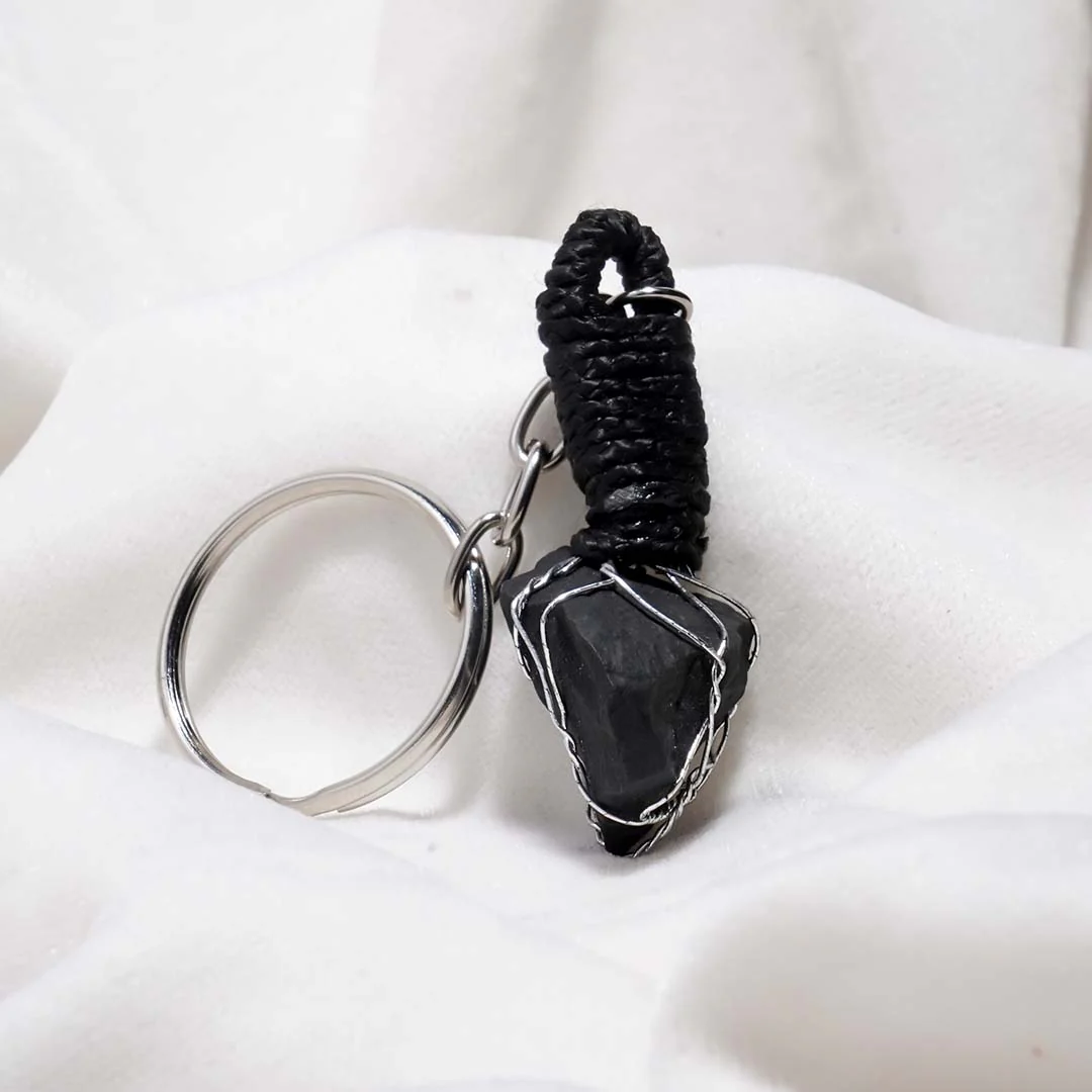 Black Agate Keyring