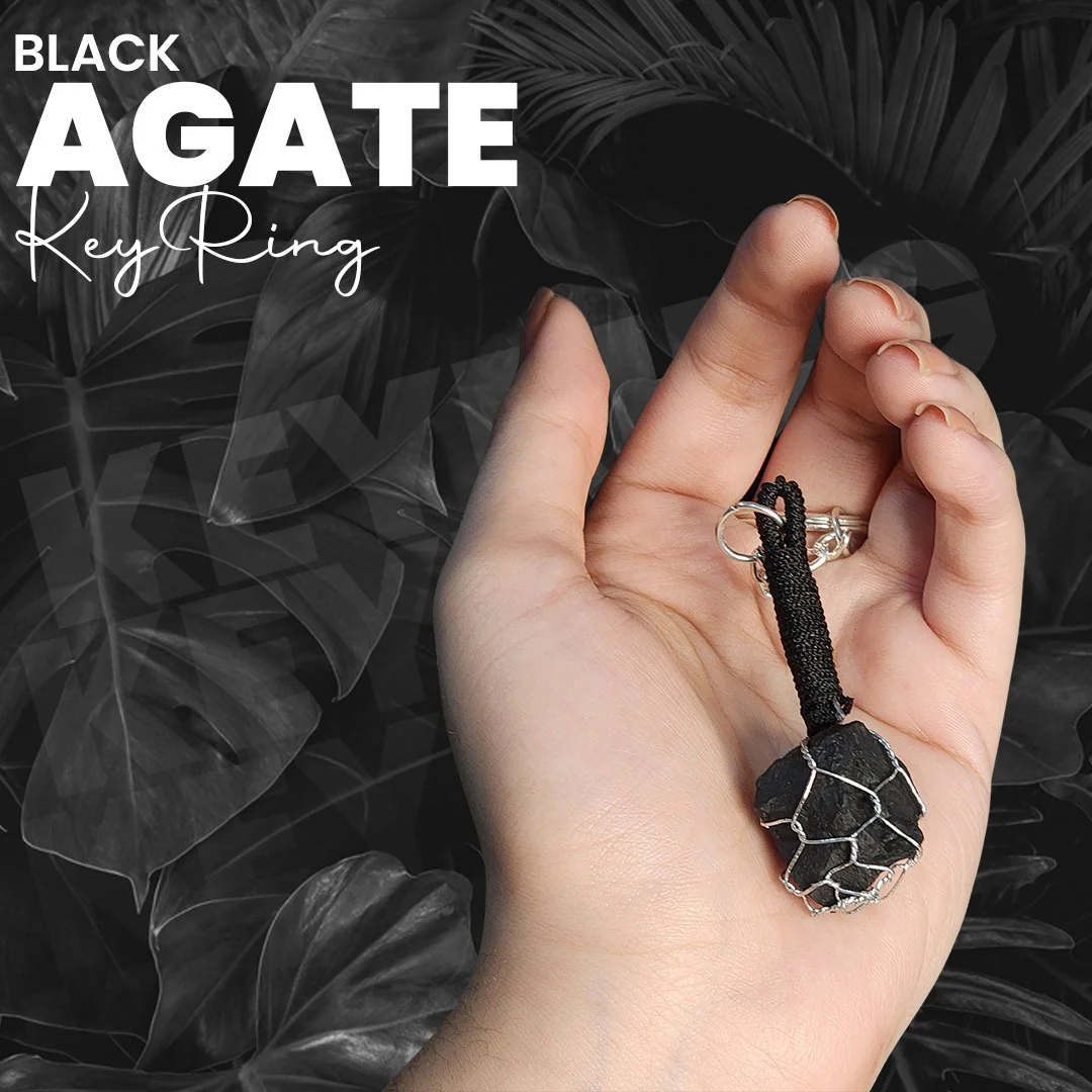 Black Agate Keyring - Image 4