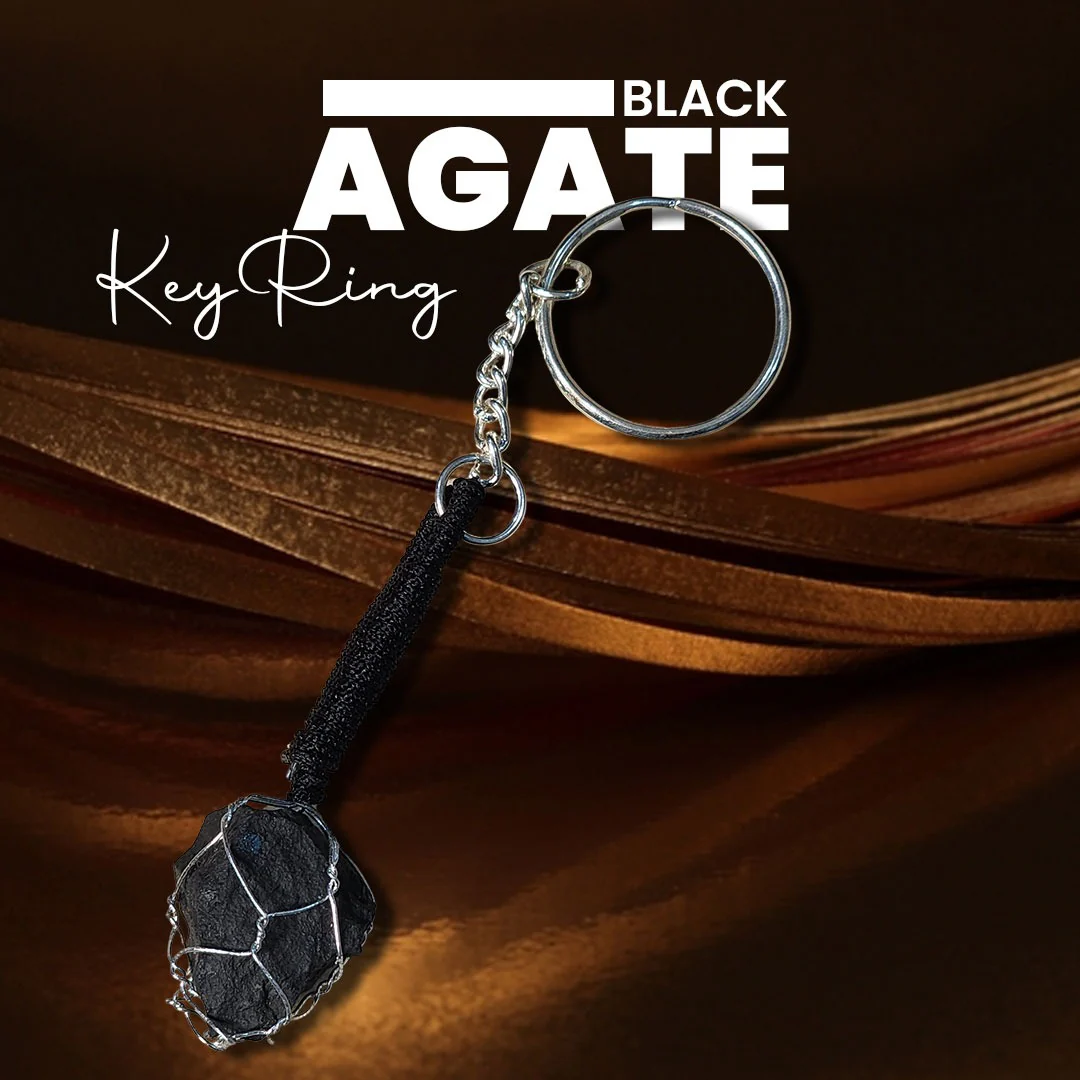 Black Agate Keyring - Image 5