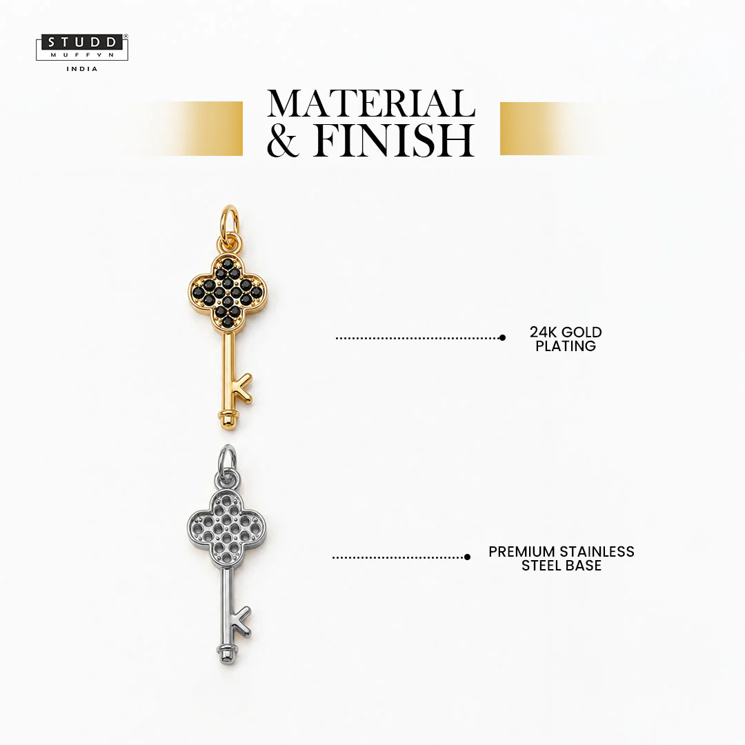 Key Pendant - 24k Gold Plated [ With Chain ] - Image 3