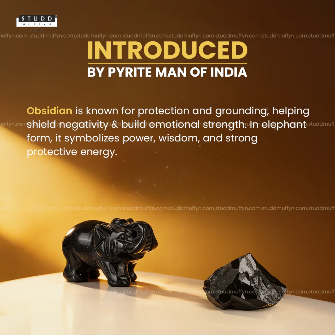 Black Obsidian Crystal Elephant | Miniature Series - Image 2