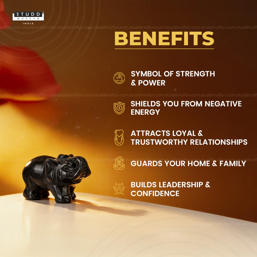 Black Obsidian Crystal Elephant | Miniature Series - Image 3