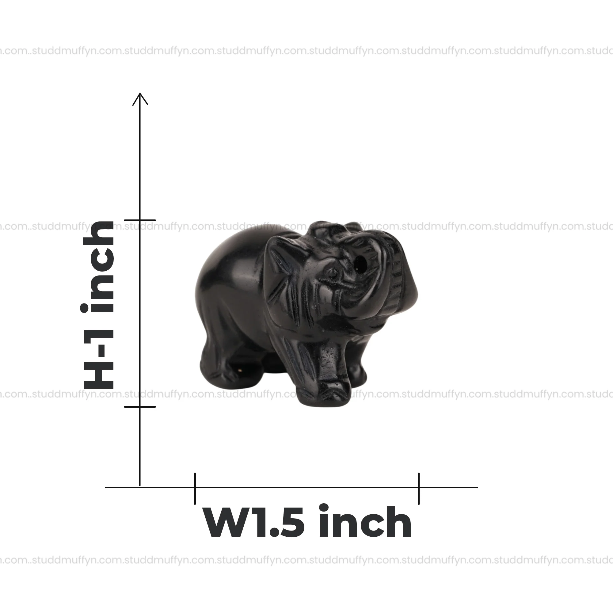 Black Obsidian Crystal Elephant | Miniature Series - Image 6