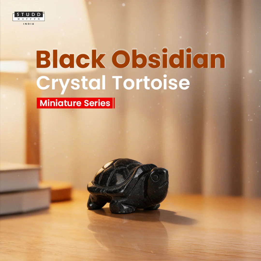 Black Obsidian Crystal Tortoise | Miniature Series