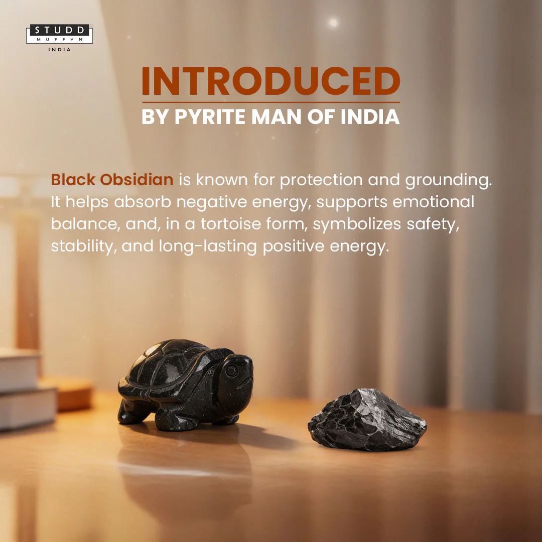 Black Obsidian Crystal Tortoise | Miniature Series - Image 2