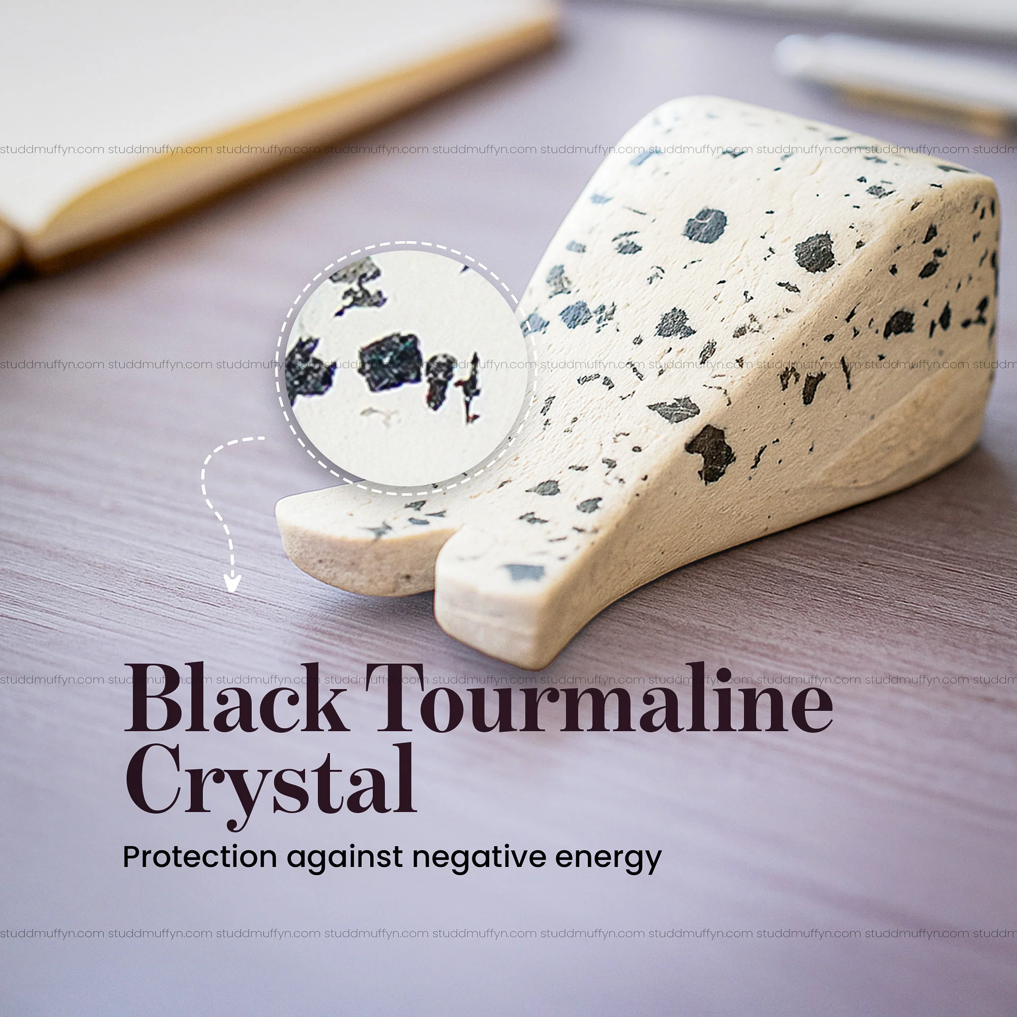 Black Tourmaline Crystal Paperweight - Image 3