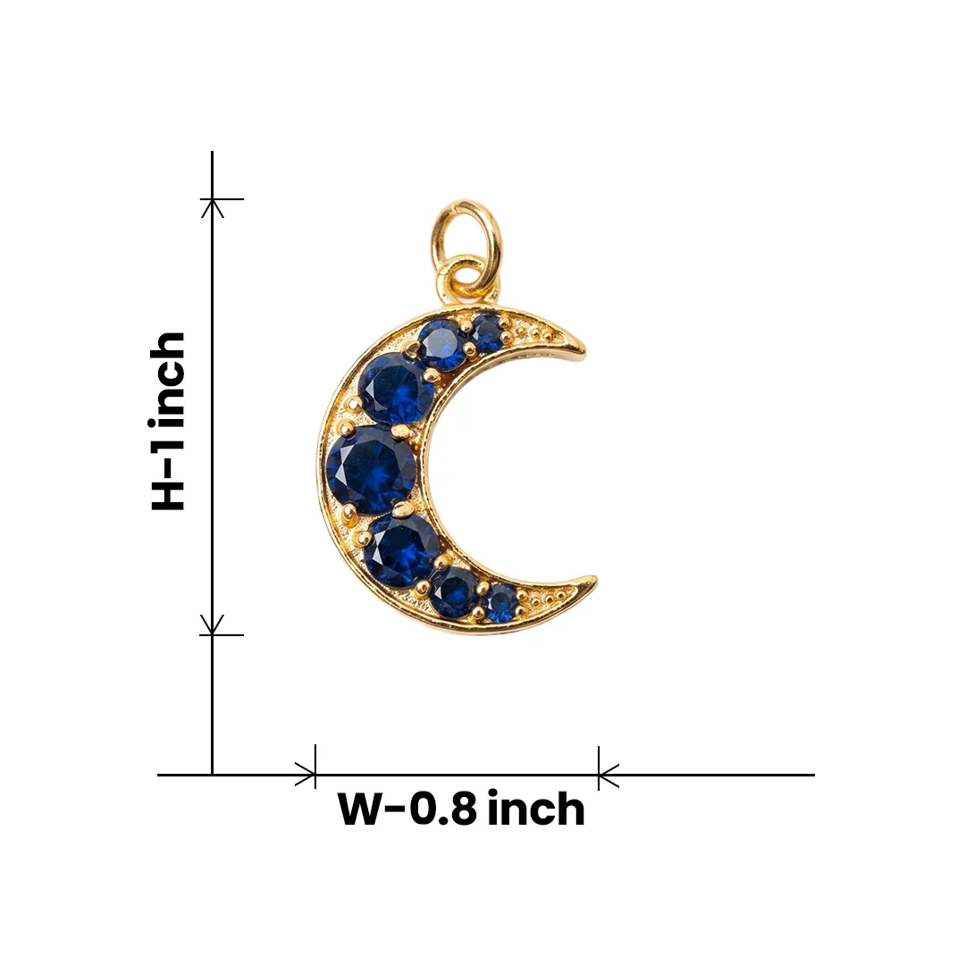 Blue Quartz Crescent Pendant [ With Chain ] - Image 9