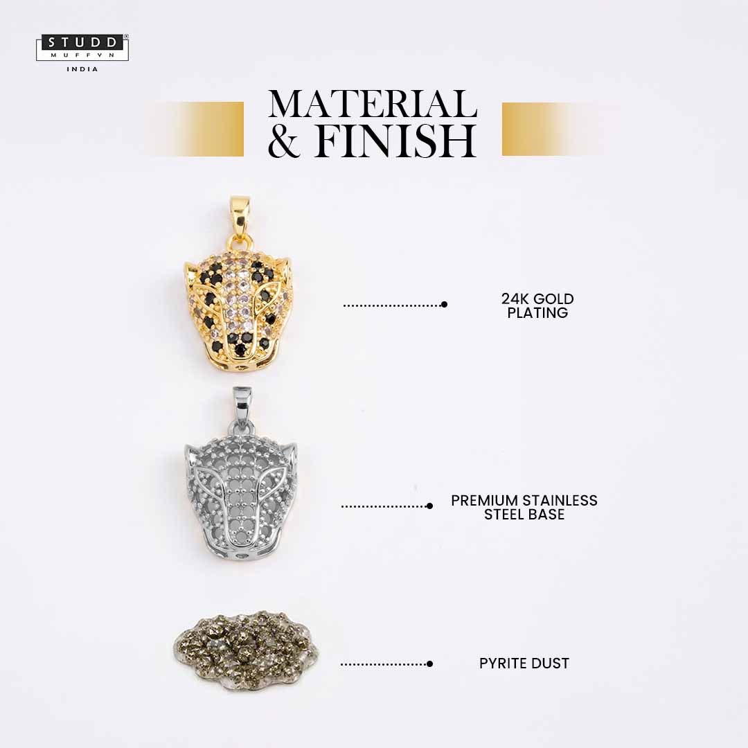Born to Lead Pyrite Pendant – 24K Gold Tone Plated [With Chain] - Image 3
