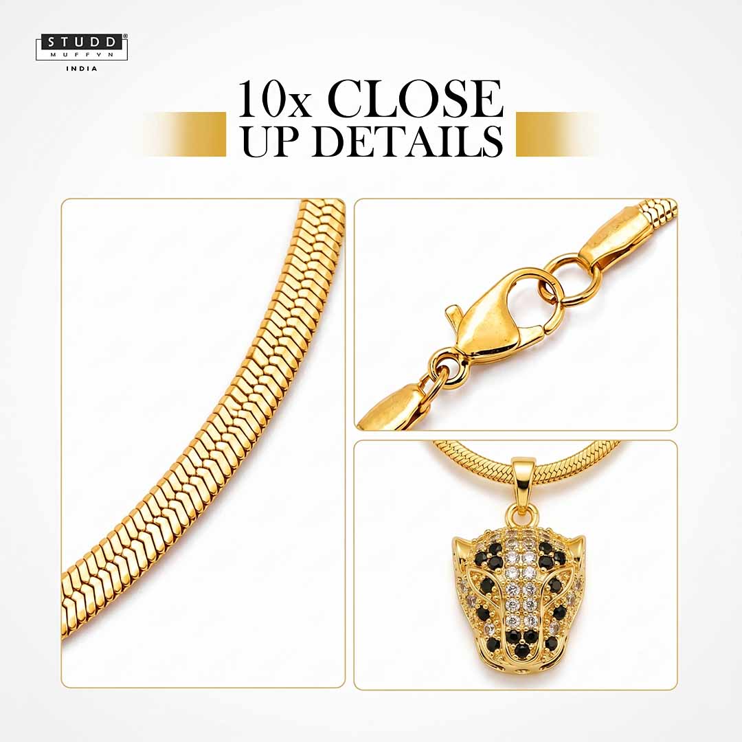 Born to Lead Pyrite Pendant – 24K Gold Tone Plated [With Chain] - Image 5