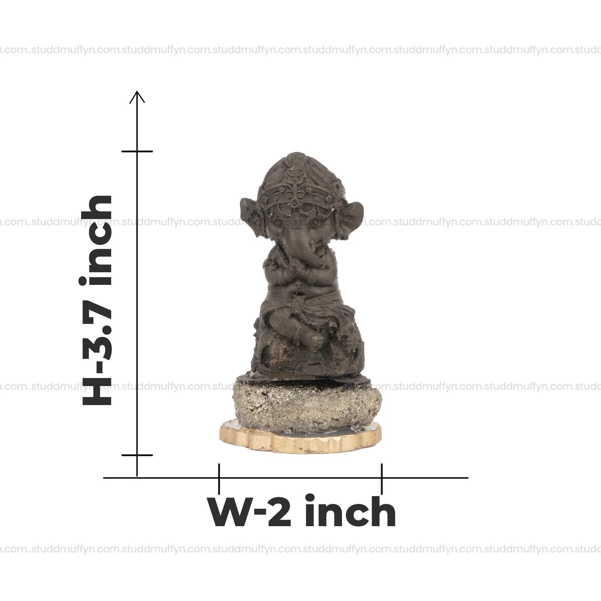 Lord Ganesha on Pyrite Geode I Miniature Series - Image 7
