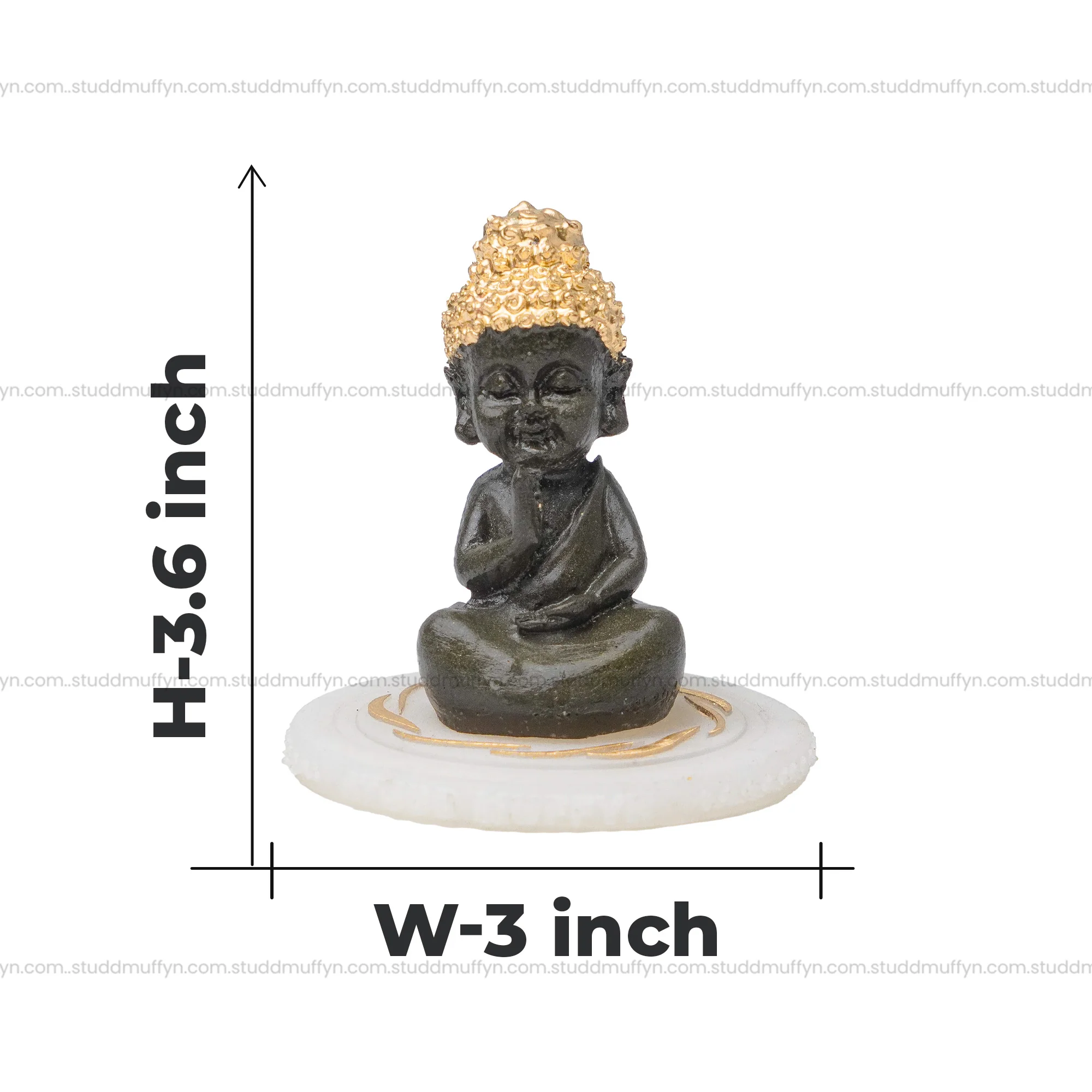 Pyrite Baby Buddha on Selenite Coaster - Image 6