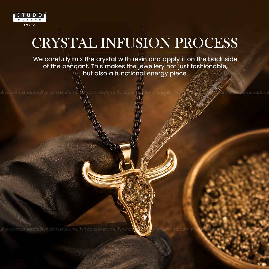 Guardian Bull Pendant - 24k Gold Tone Plated [ Black Chain ] - Image 5