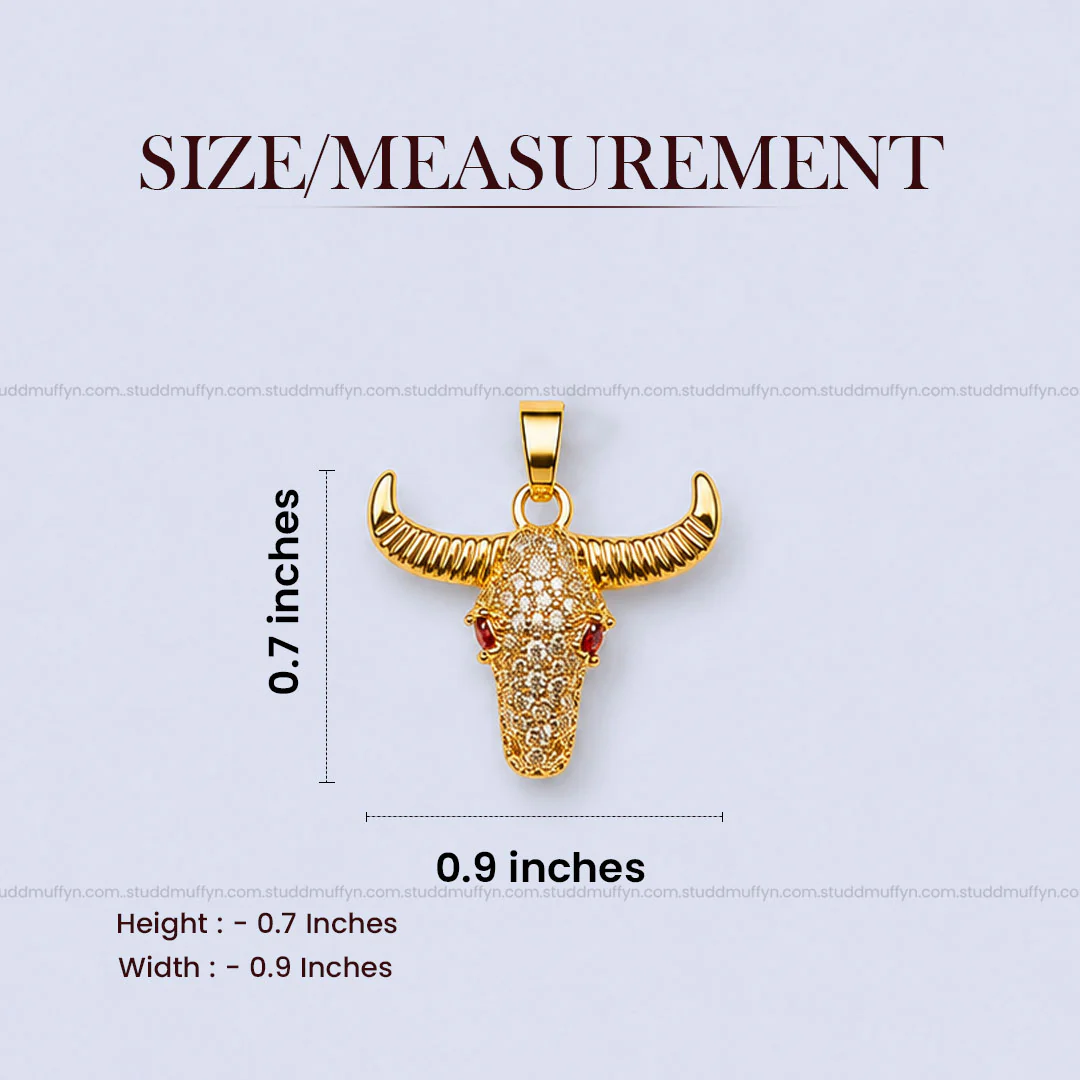 Guardian Bull Pendant - 24k Gold Tone Plated [ Gold Chain ] - Image 10