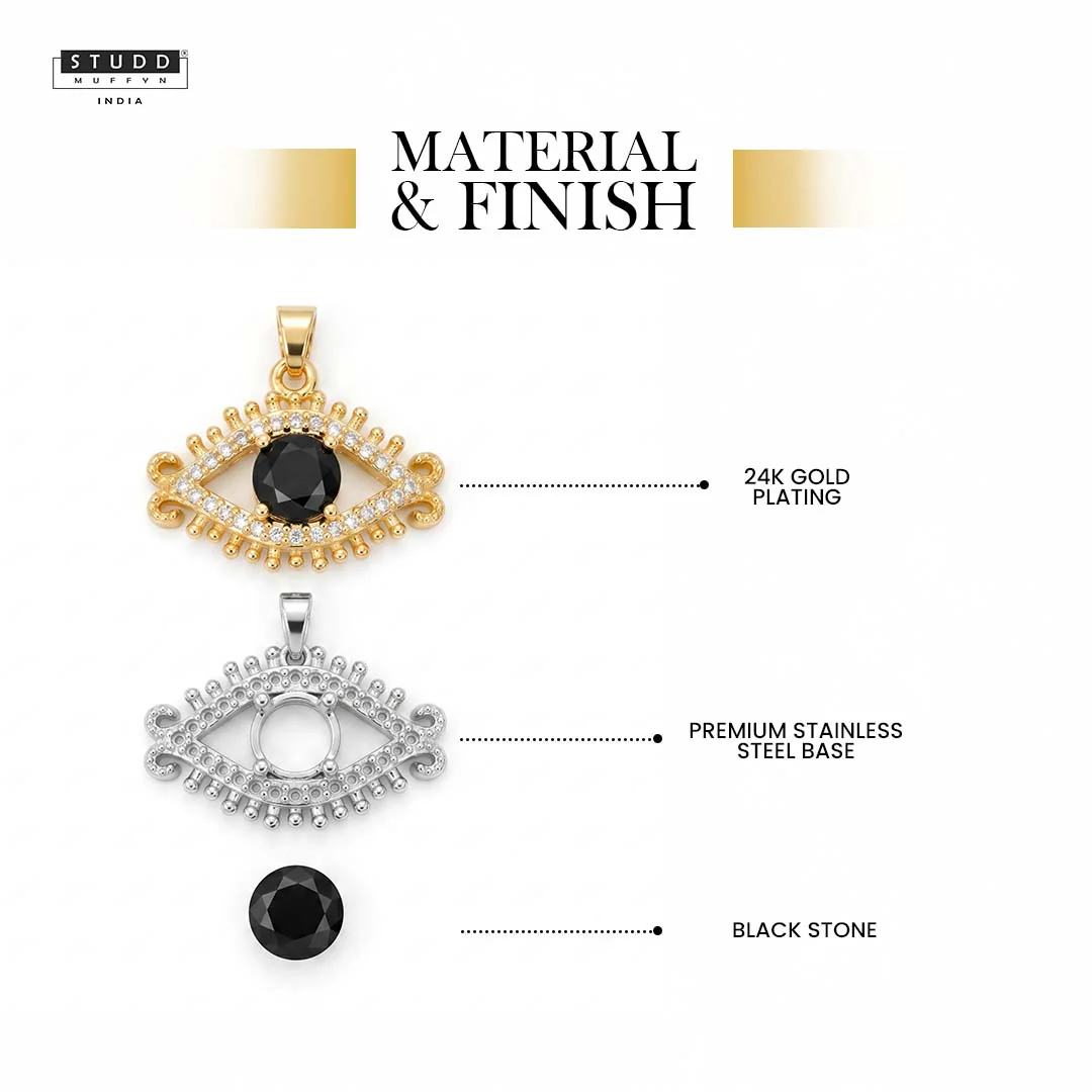 Celestial Eye Pendant – 24K Gold Tone Plated [With Chain] - Image 3
