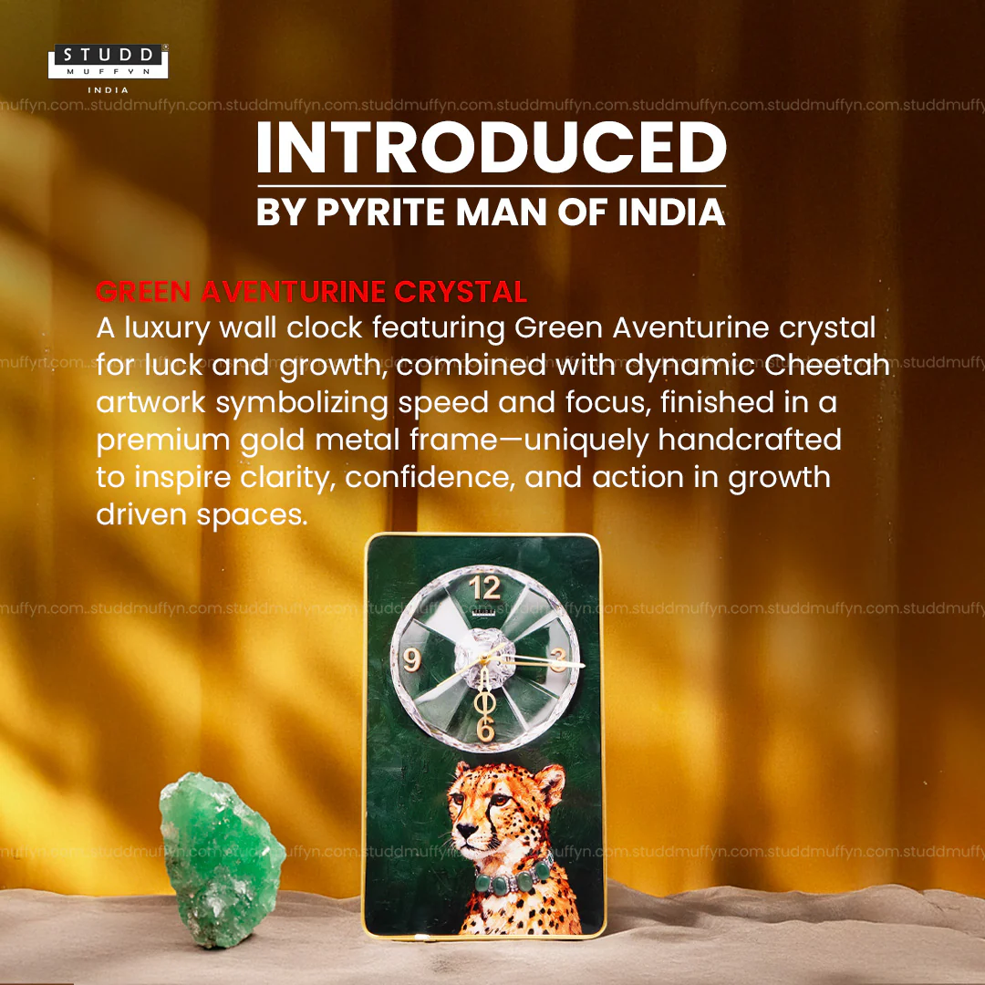 Cheetah Green Aventurine Crystal Clock - Image 3