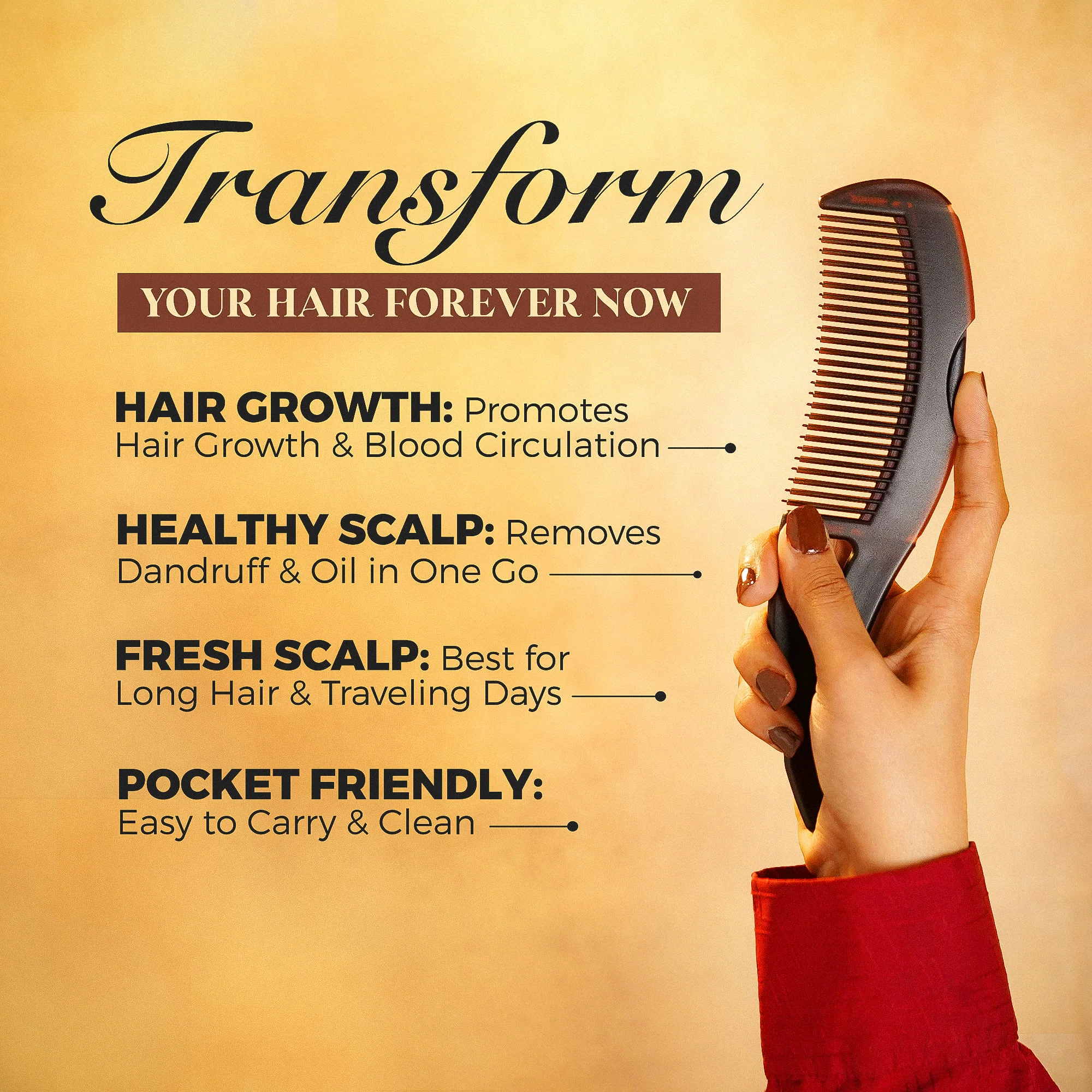 Clear Scalp Comb | Ultimate Dandruff & Oil Control Tool - Image 3