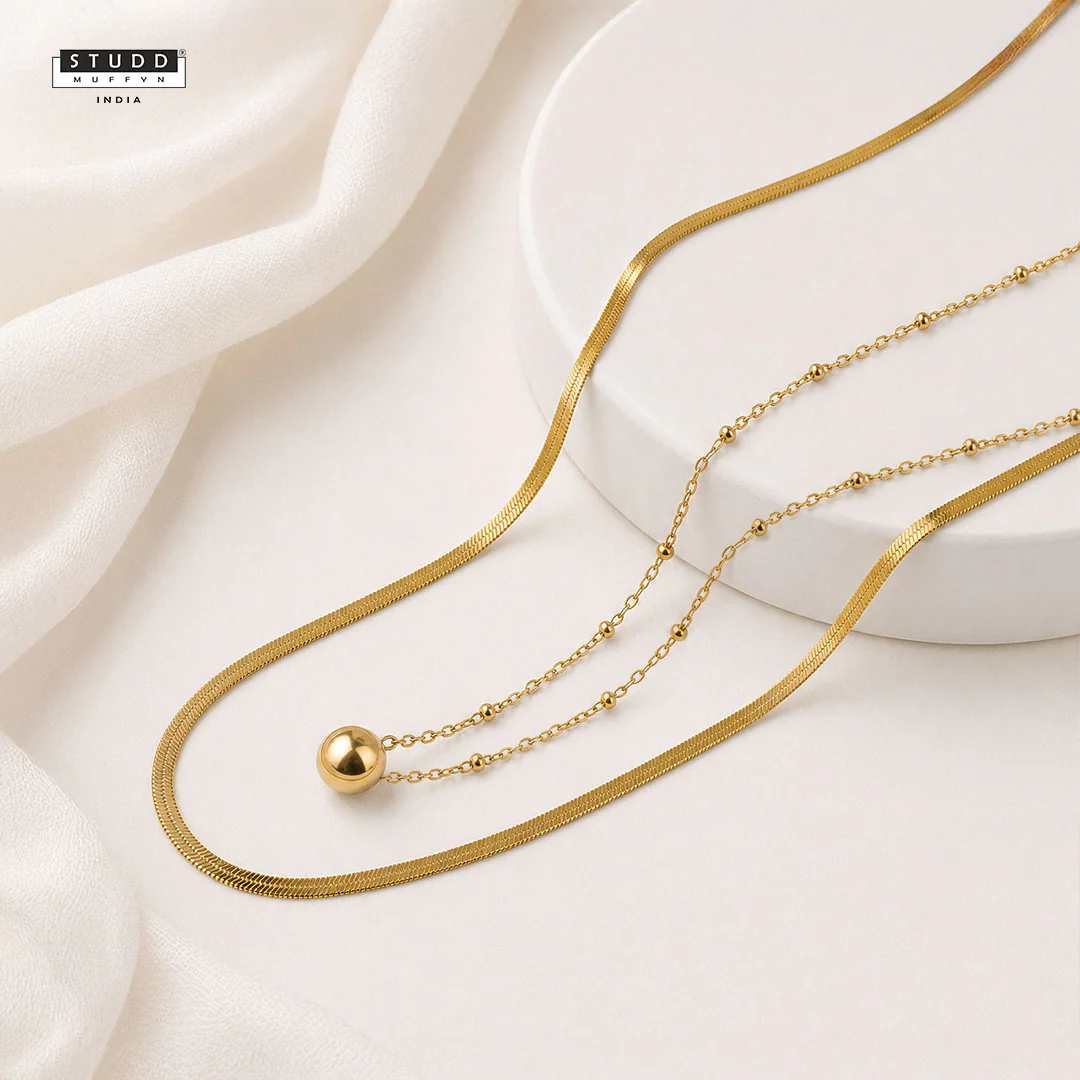 Dual Ball Chain - 24K Gold Plated
