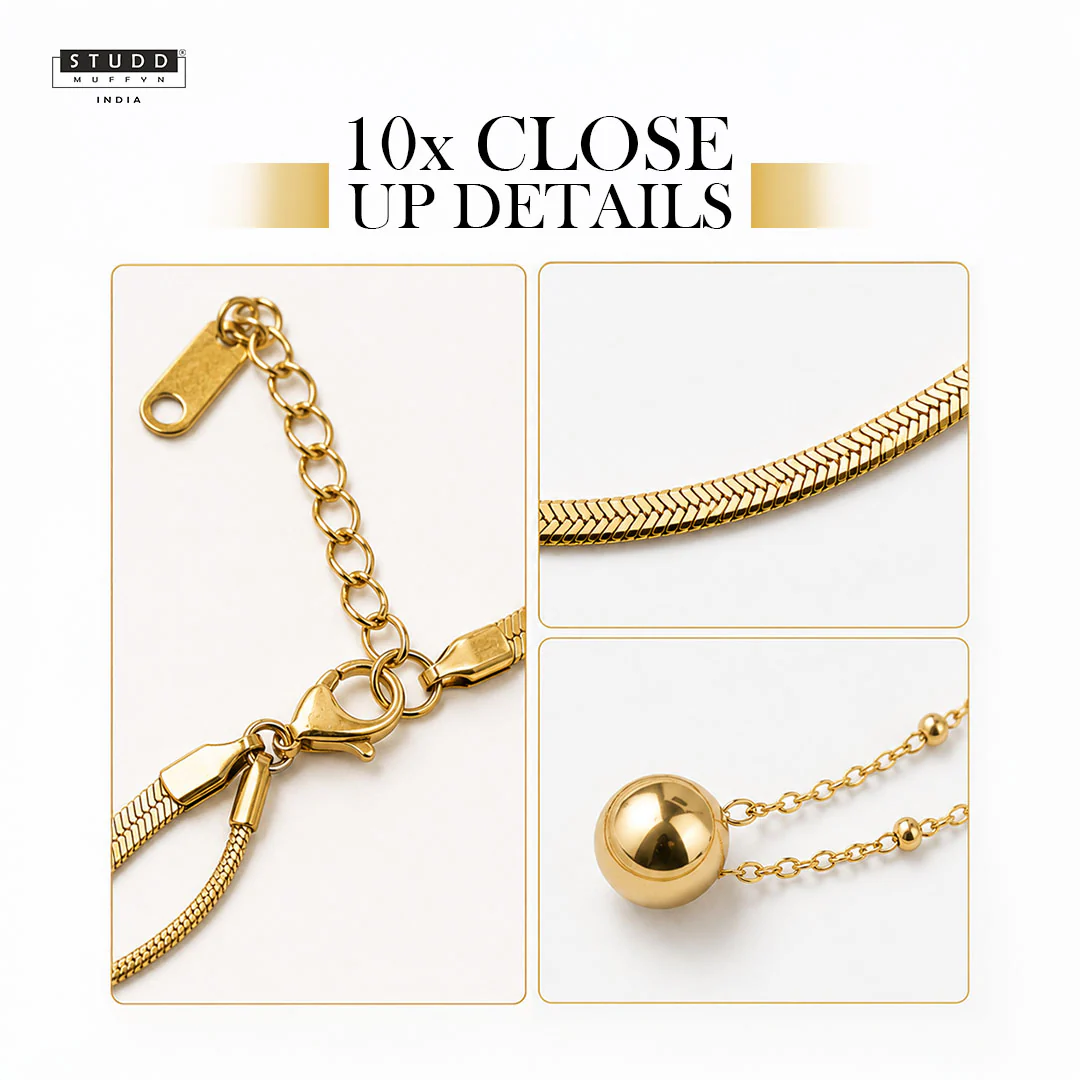 Dual Ball Chain - 24K Gold Plated - Image 4