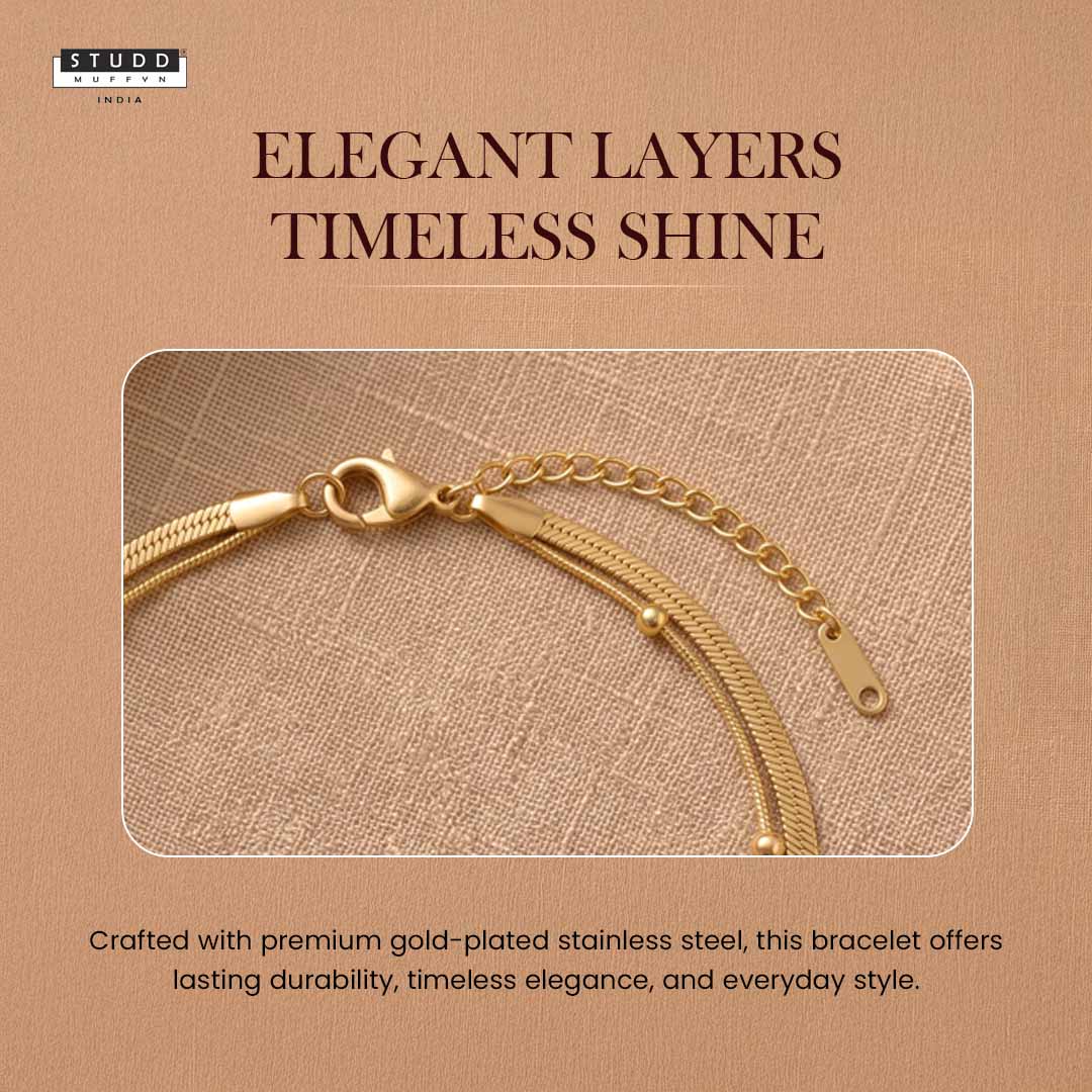 Dual Snake Satellite Bracelet [Gold ] - Image 3