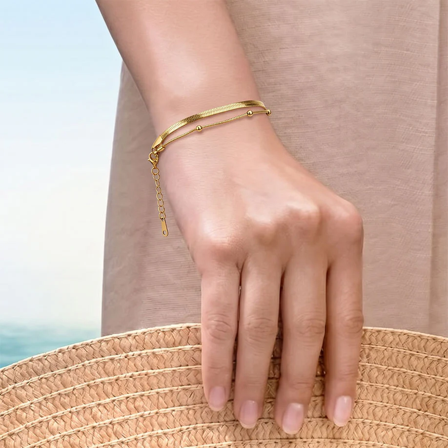 Dual Snake Satellite Bracelet [Gold ] - Image 7