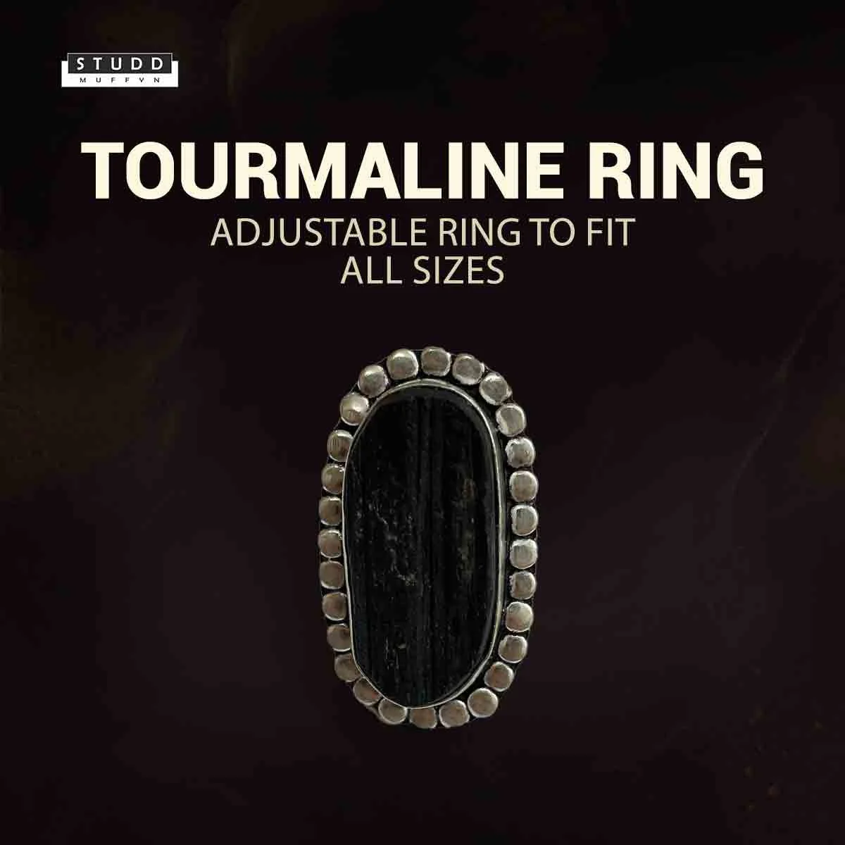 Gems Of Gratitude (Pyrite Stud Earrings + Black Tourmaline Ring) - Image 4