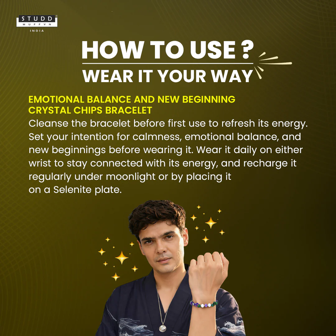 Emotional balance and New Beginning Crystal Chips Bracelet - Image 4