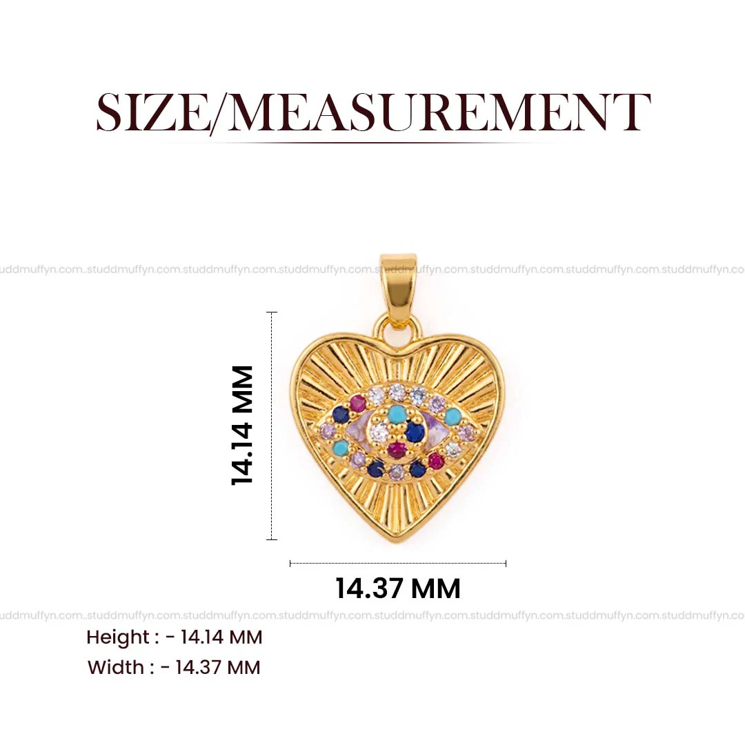 Crystal Pendant Eye of Affection – 24K Gold Tone Plated [With Chain] - Image 9