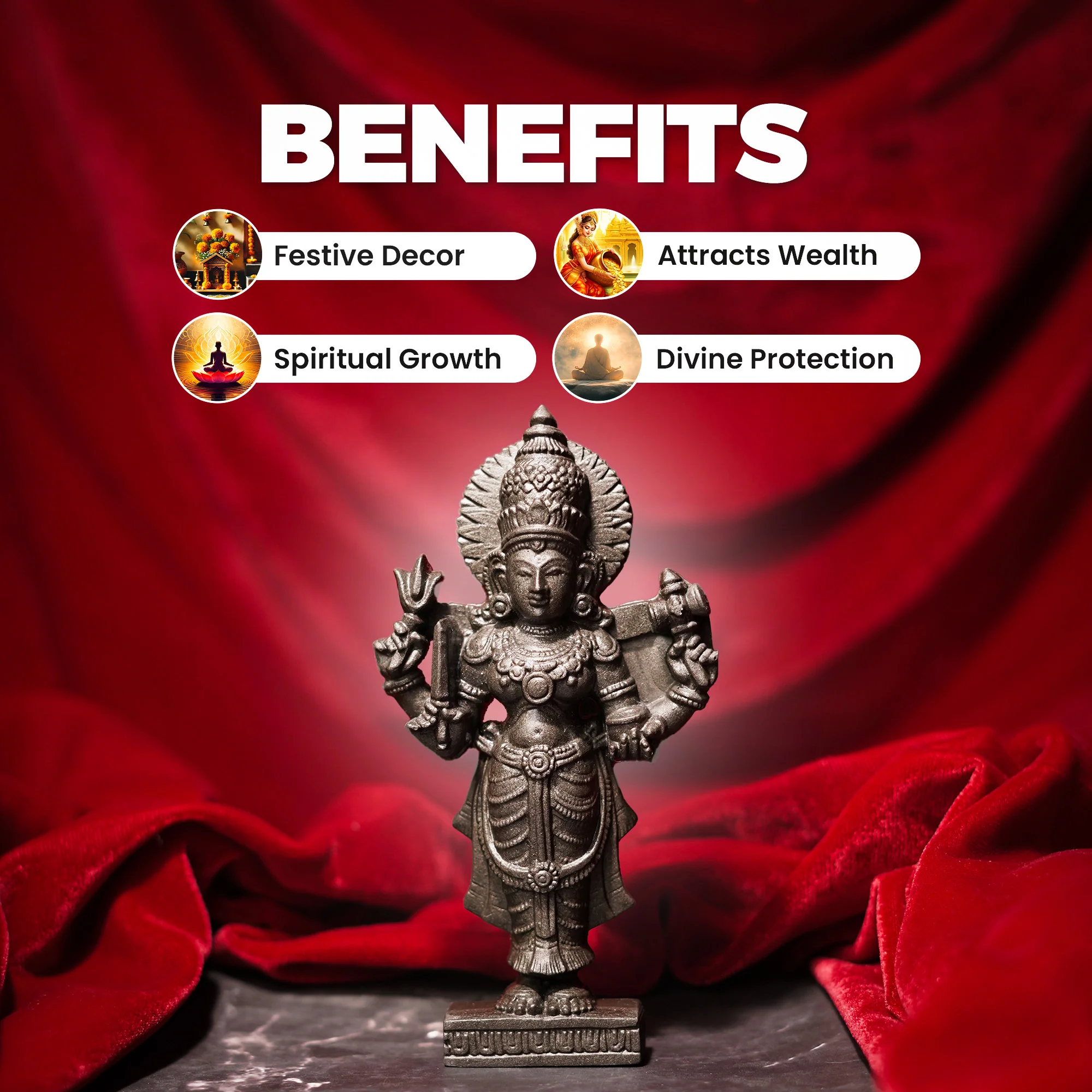 Goddess Lakshmi Ji Pyrite Idol - Image 2