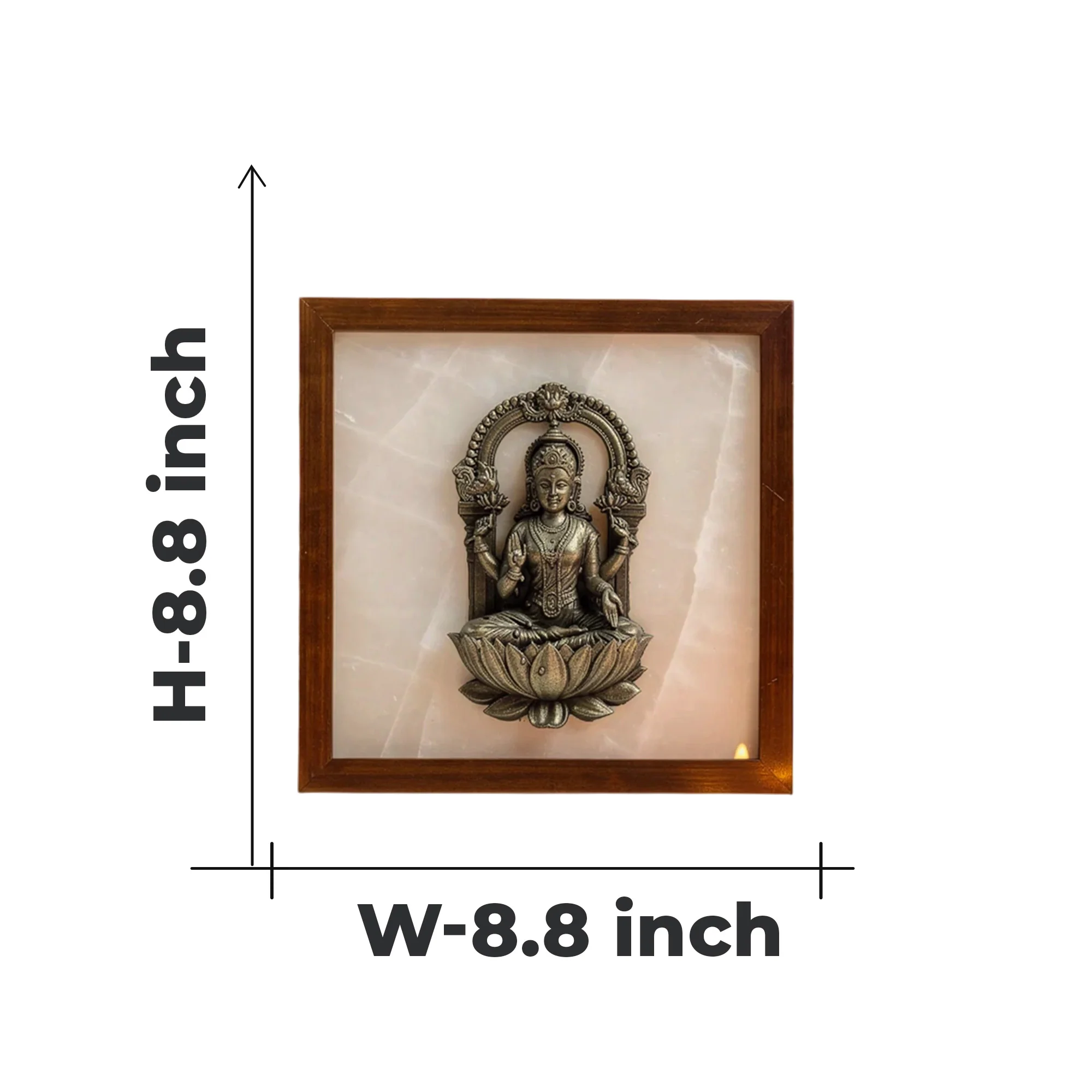 Goddess Lakshmi Pyrite-Selenite 3D Plate (Complimentary wooden frame) - Image 8