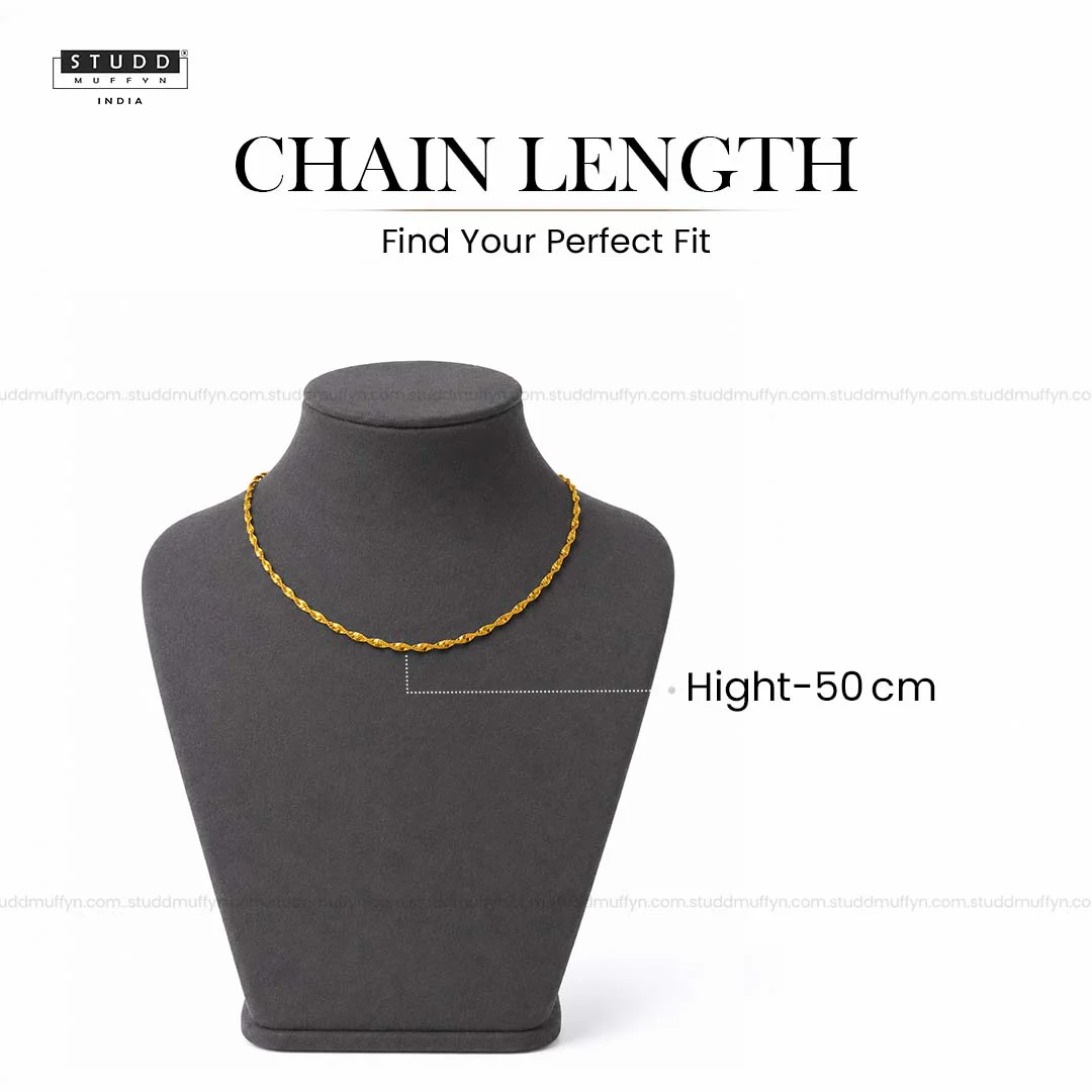 Golden Twisted Chain - 24K Gold Tone Plated [ Pack of 2 ] - Image 7