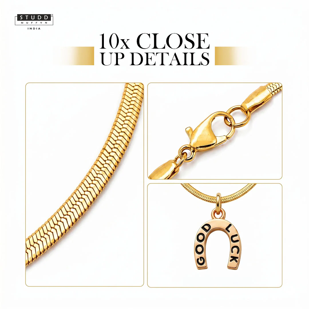 Good Luck Pendant - 24k Gold Plated [ With Chain ] - Image 5