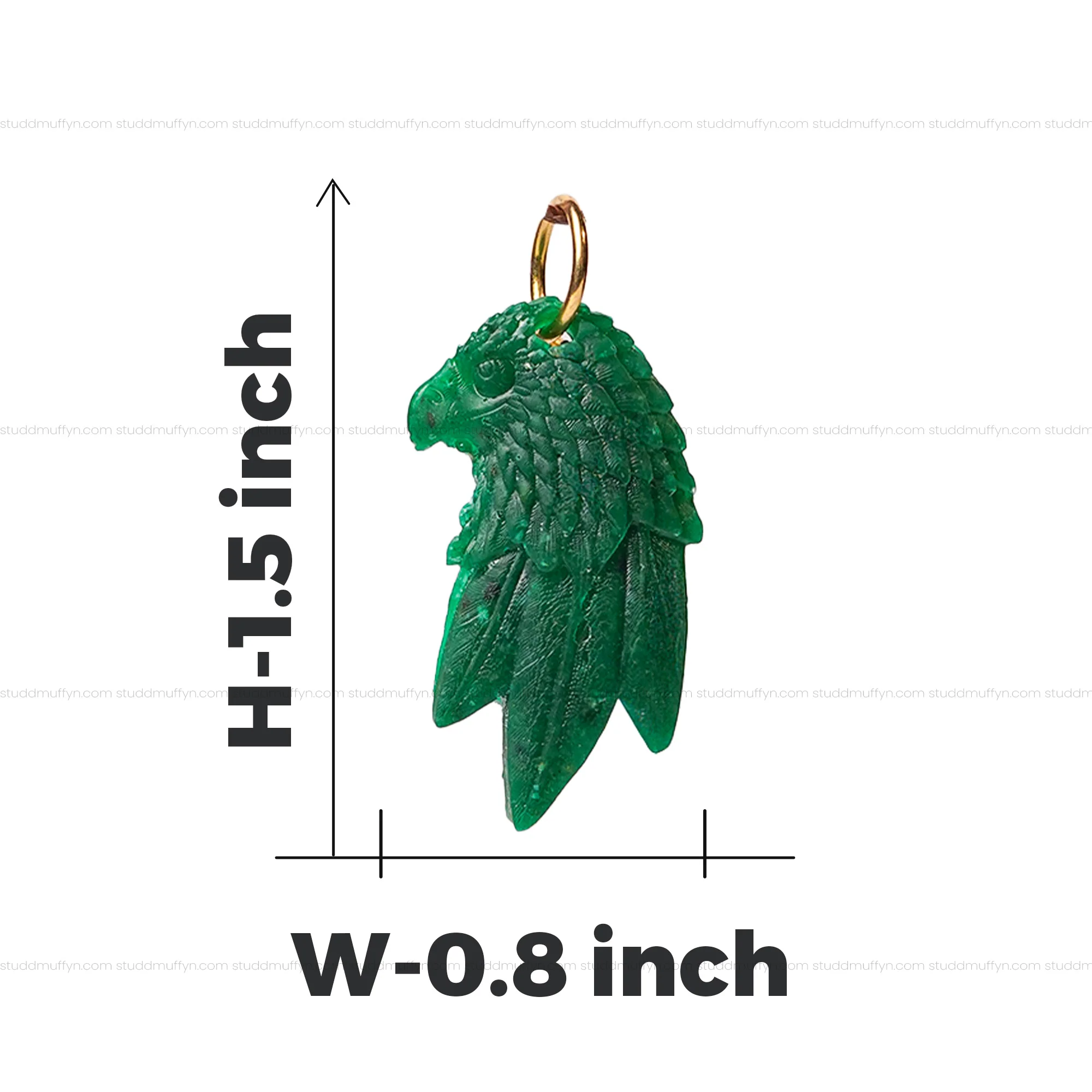 Green Aventurine Eagle Pendant - Image 7