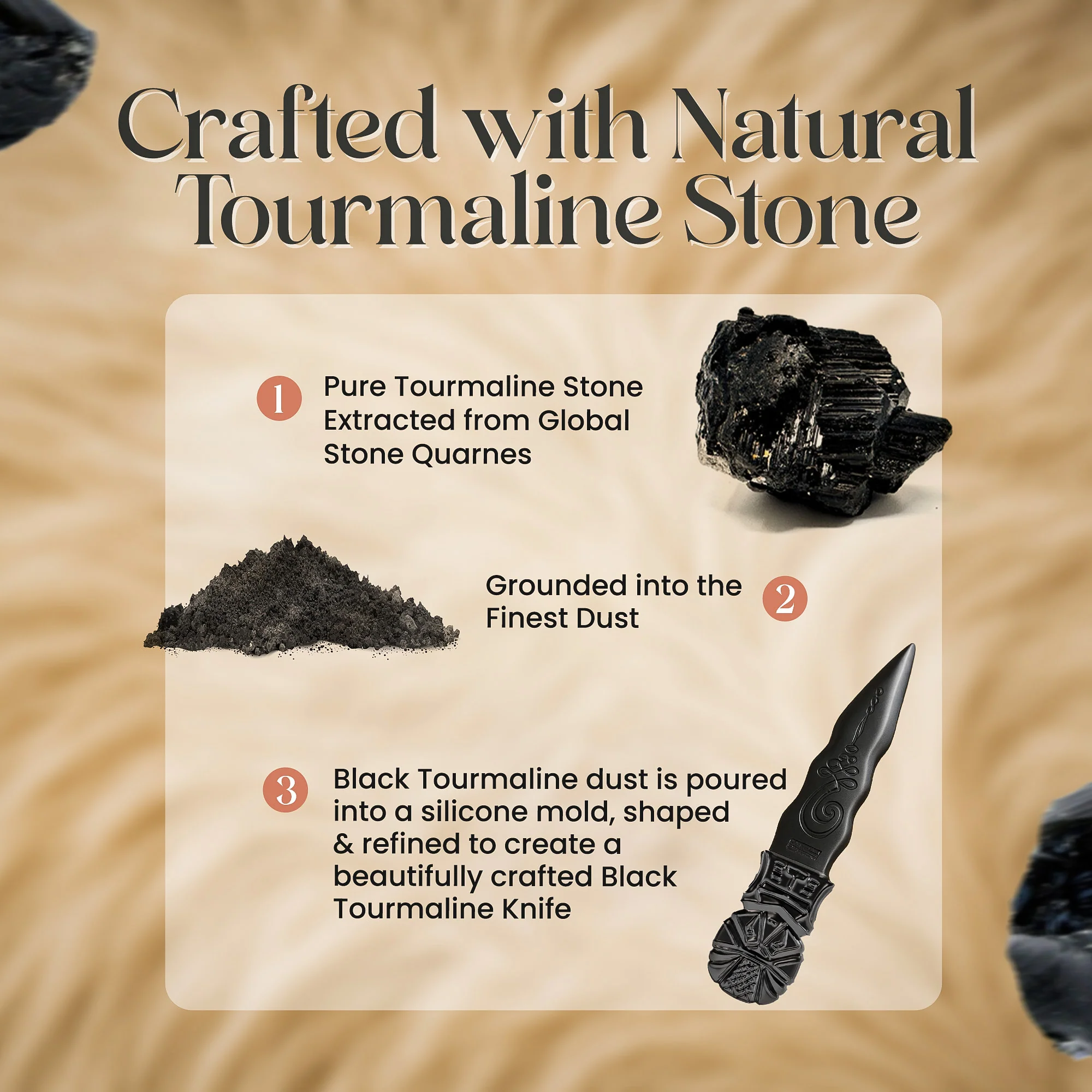 Black Tourmaline Knife - Image 3