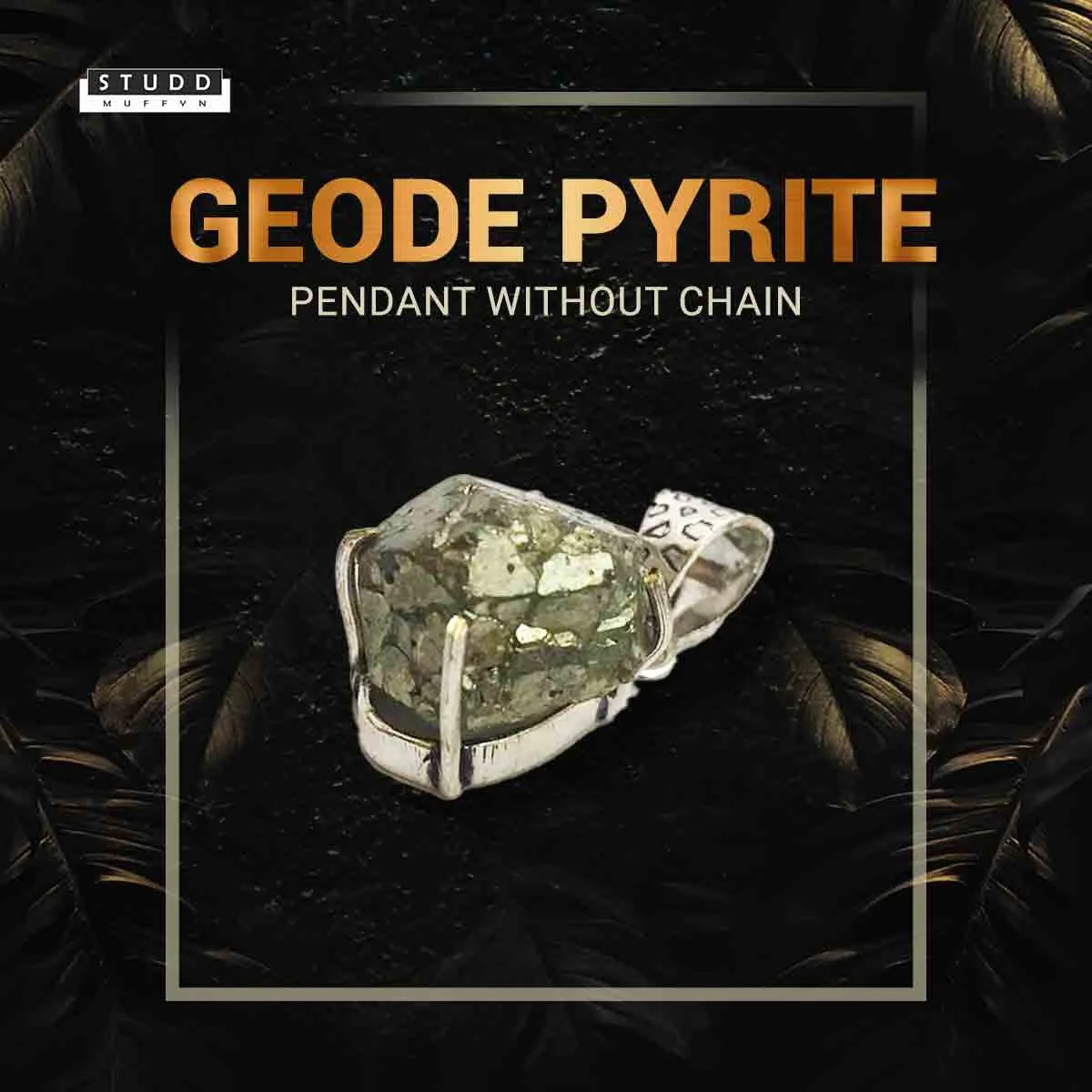 Heal & Accessorise ( Pyrite Geode Pendant (without chain) & Black Obsidian Bracelet ) - Image 3