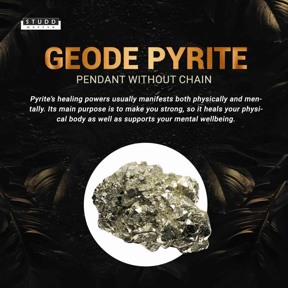 Heal & Accessorise ( Pyrite Geode Pendant (without chain) & Black Obsidian Bracelet ) - Image 5