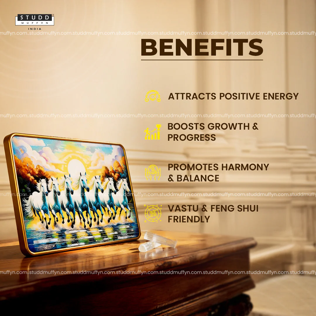 7 Horses of Harmony With Gold Frame - Image 3