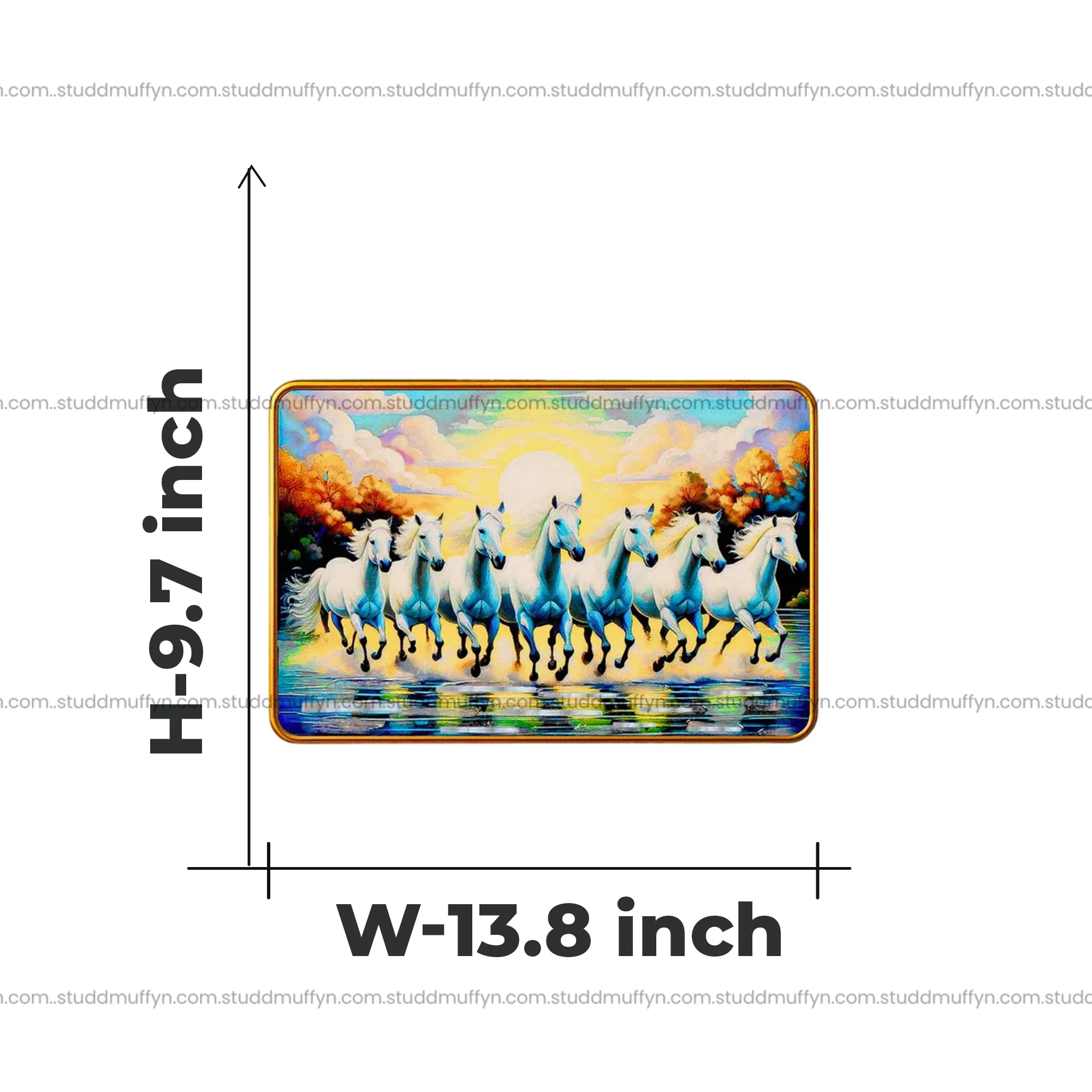 7 Horses of Harmony With Gold Frame - Image 7