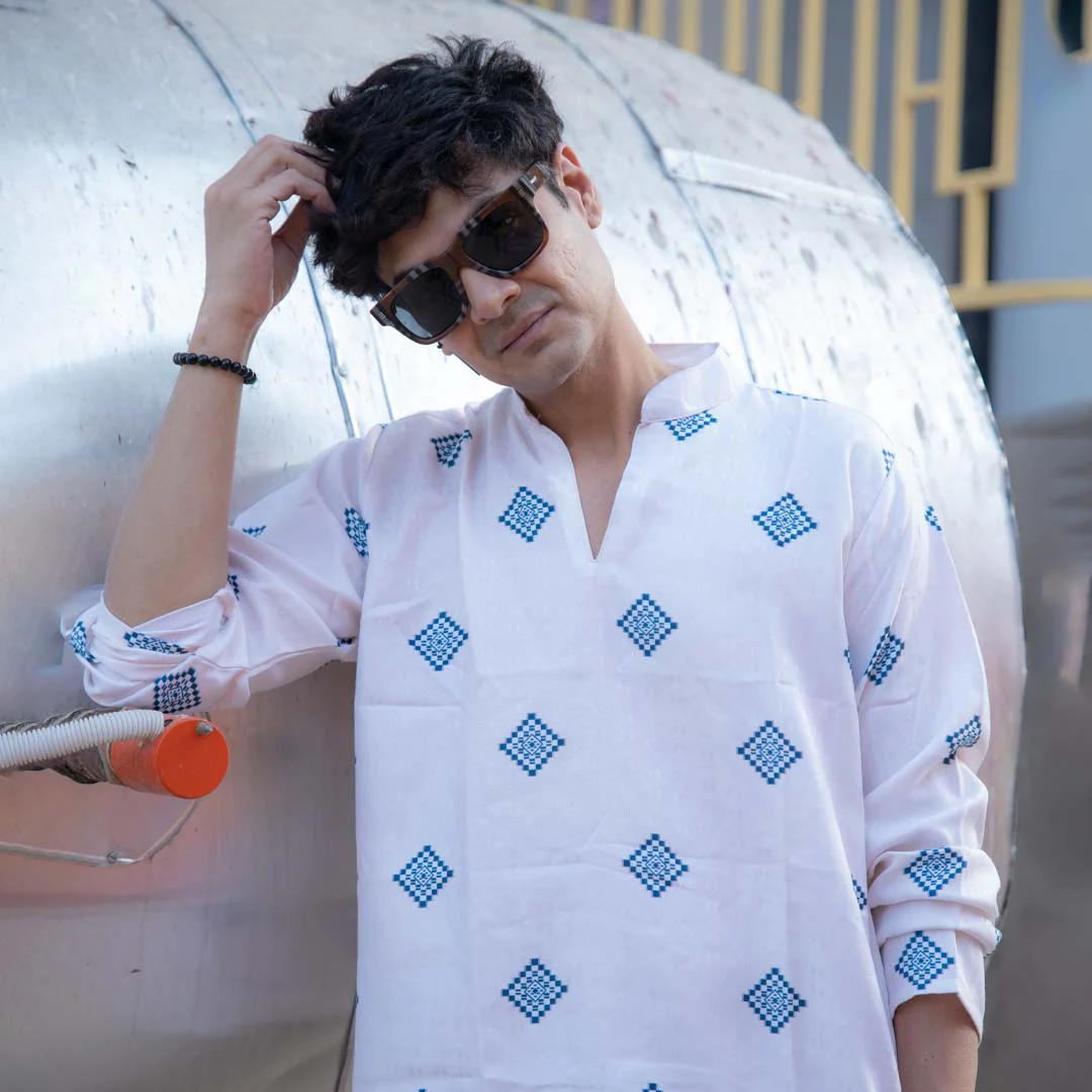 Ikkat | Korean Shirt Kurta - Image 10