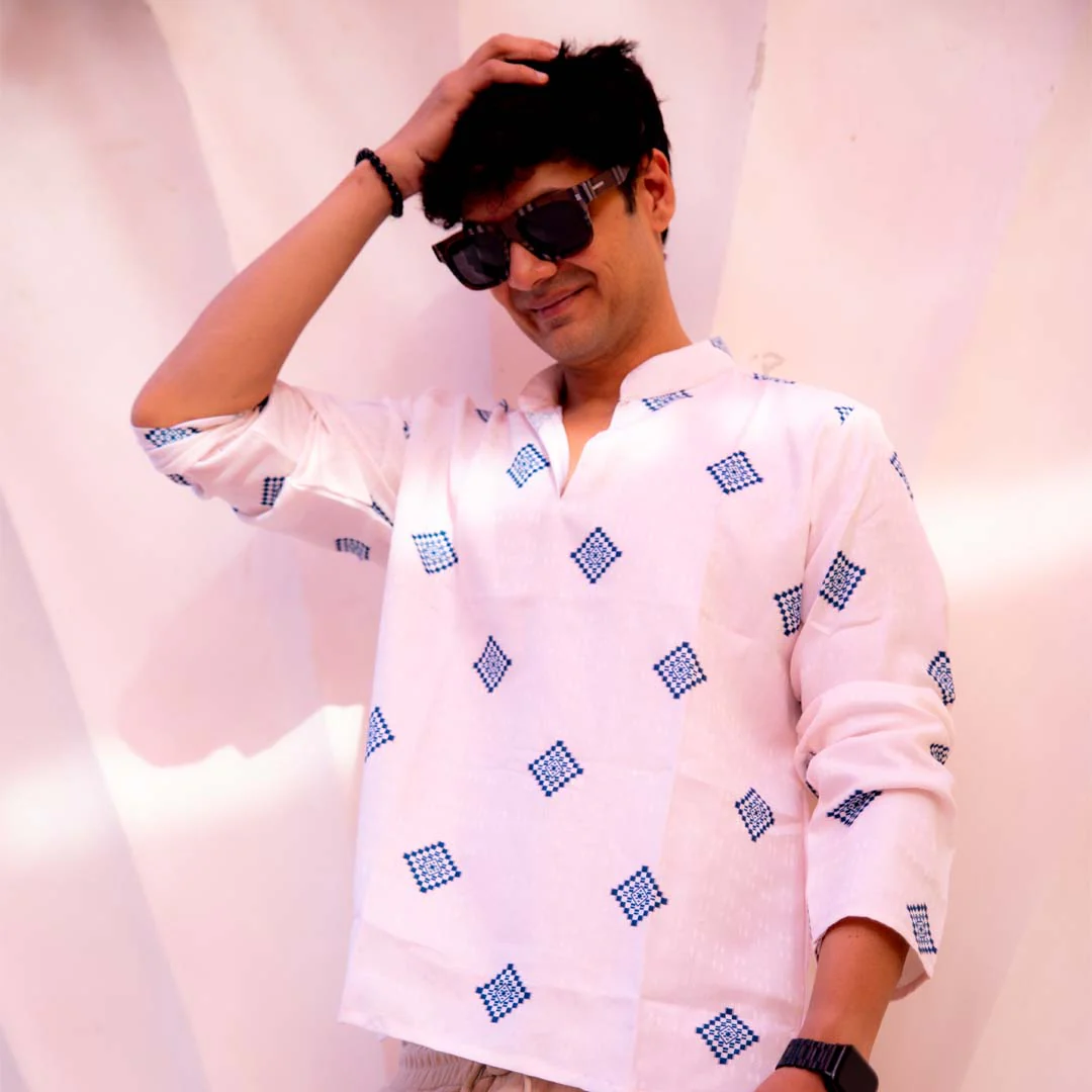 Ikkat | Korean Shirt Kurta - Image 11