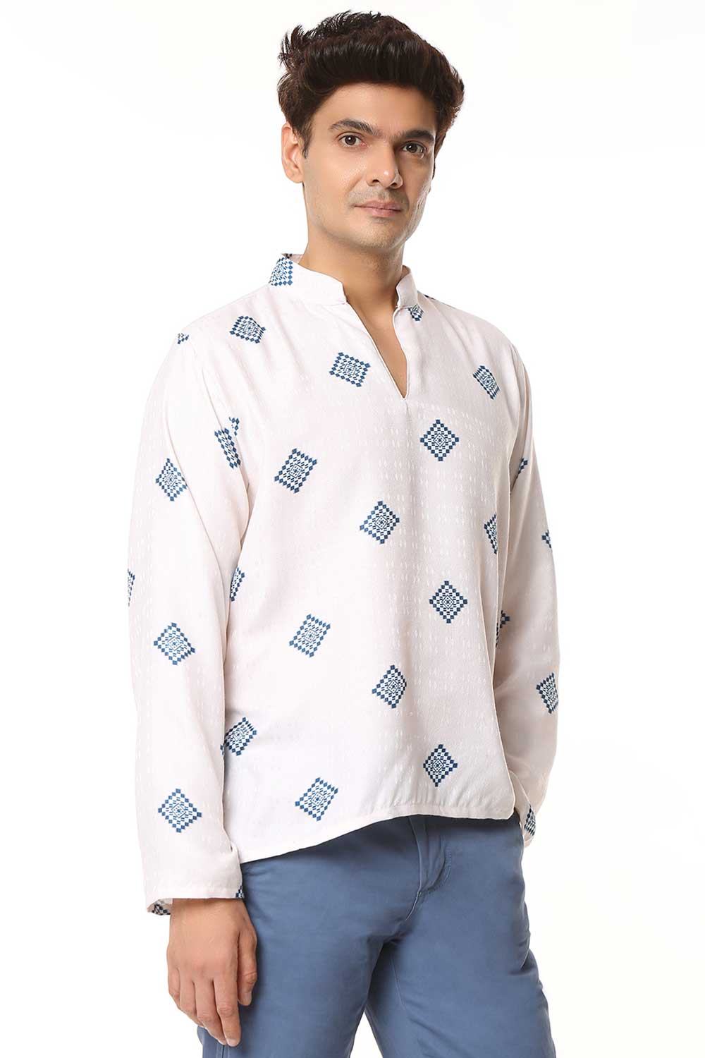 Ikkat | Korean Shirt Kurta - Image 3