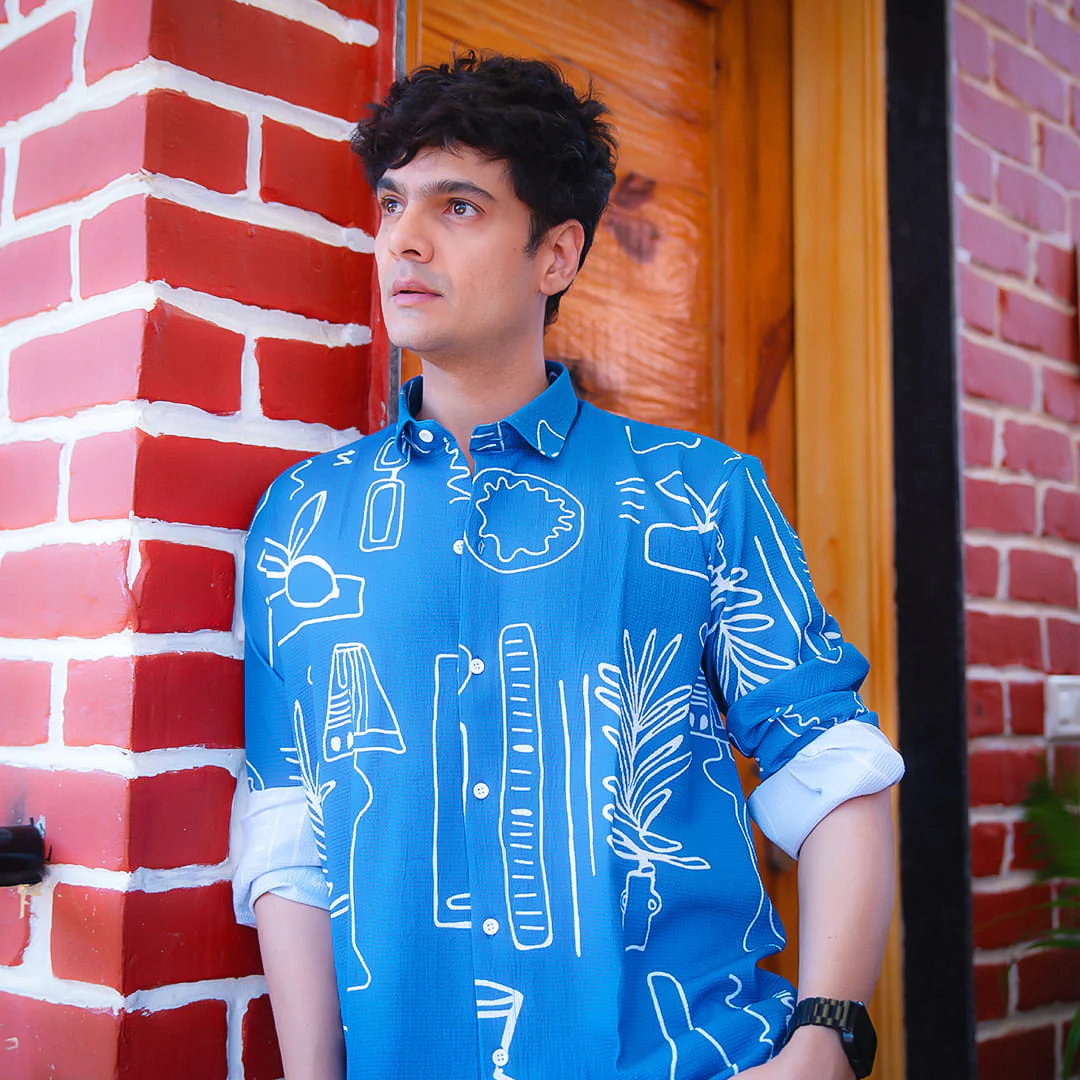 Jodhpur Sketch | Luxury Popcorn Material I Men Shirt - Image 11